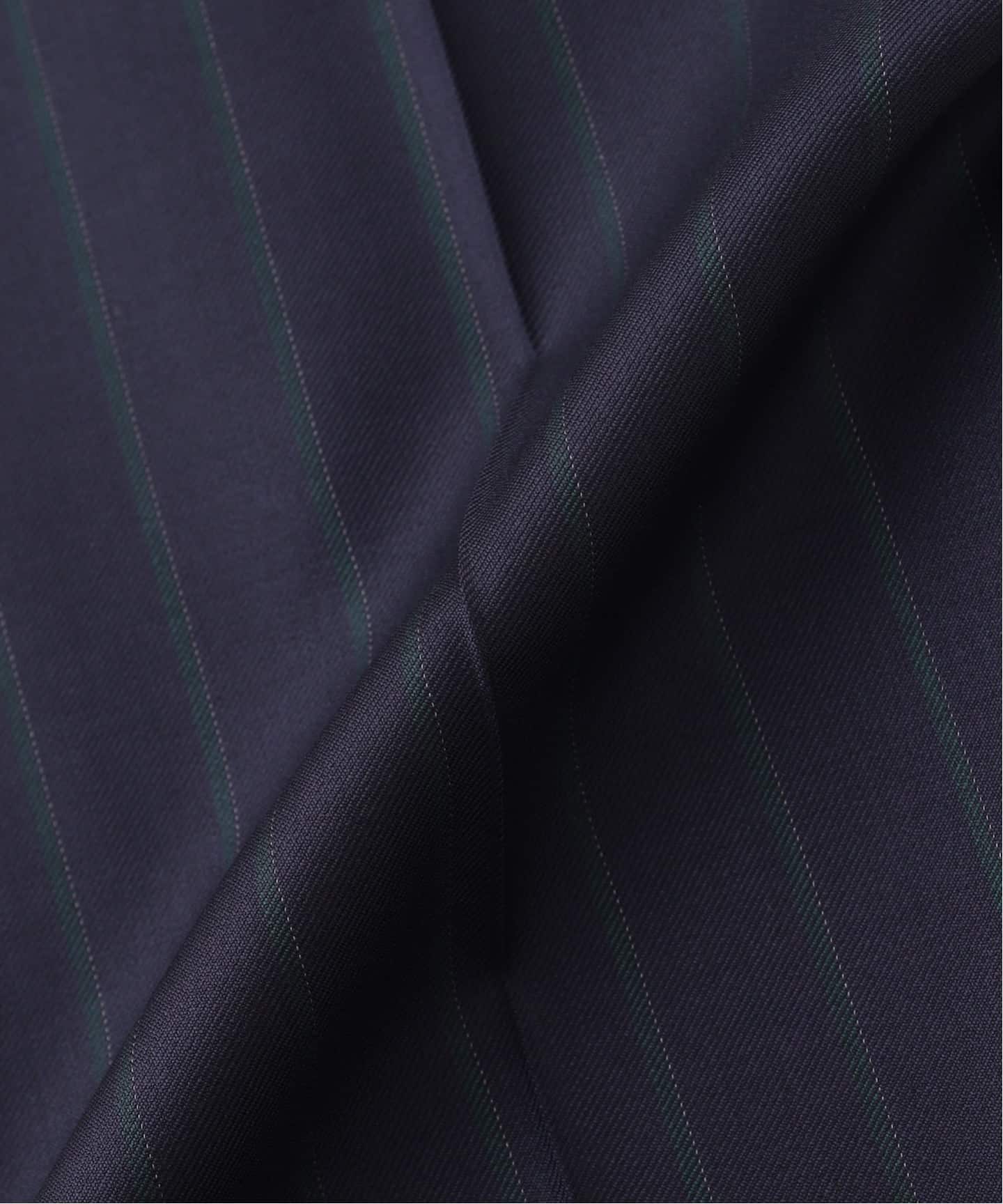 fursac (フルサック) Navy Wool Trousers with green stripe