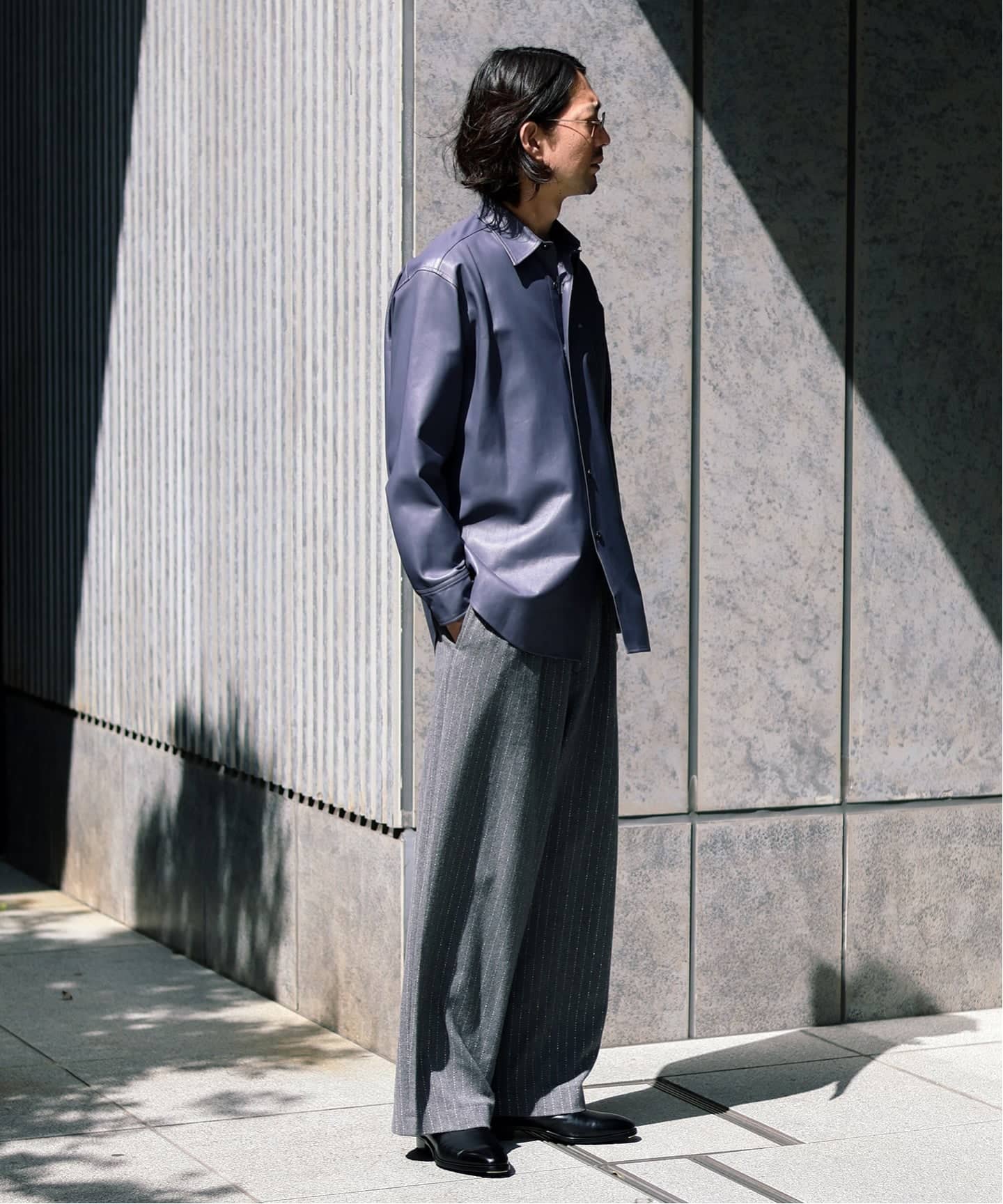 m's braque (エムズ ブラック) TUCK WIDE BUGGY パンツ