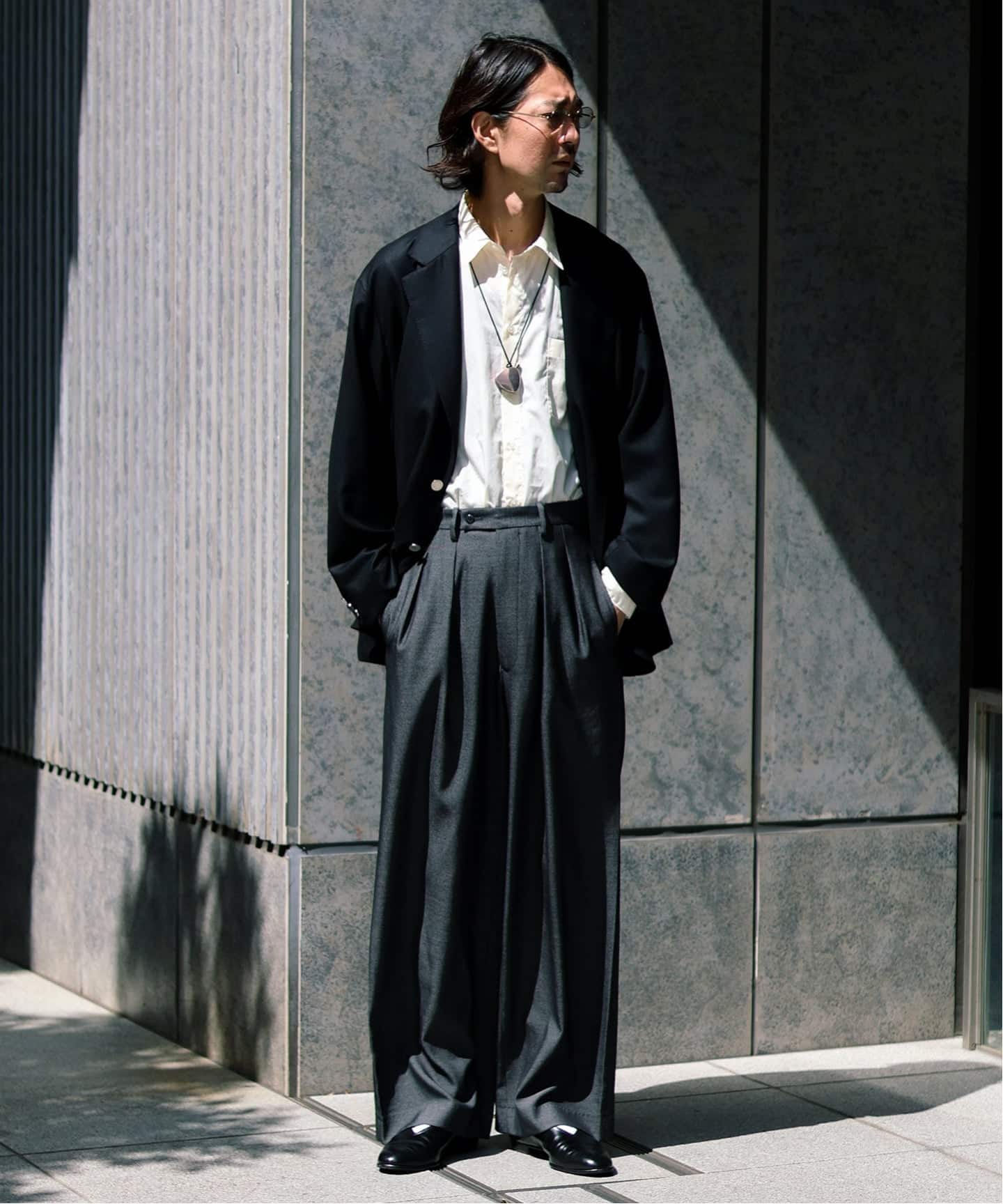 LE VERNEUIL/m's braque スラックス m's braque (エムズ ブラック) TUCK WIDE BUGGY パンツ