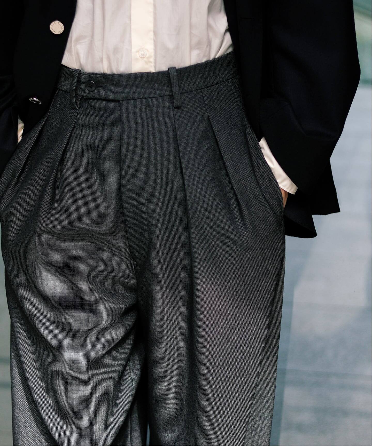 m’s braque Tuck Wide Pants エムズブラック　新品 m's braque (エムズ ブラック) TUCK WIDE BUGGY パンツ