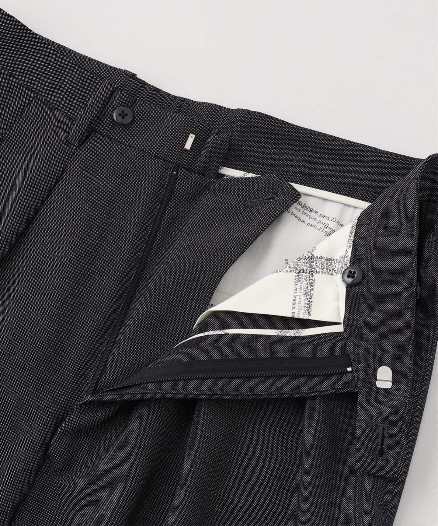 m's braque (エムズ ブラック) TUCK WIDE BUGGY パンツ(ピンヘッド