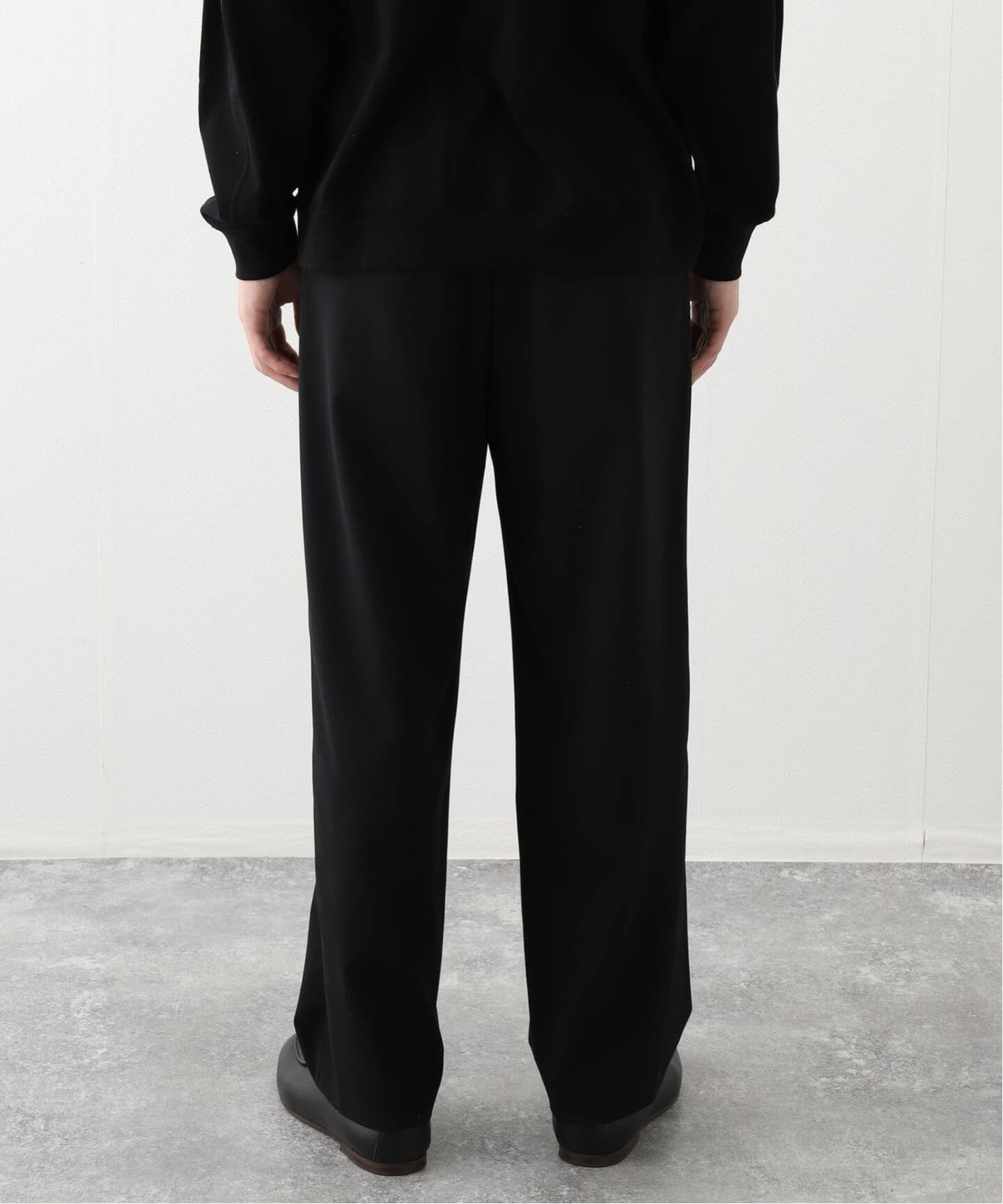 ATON・エイトン・GIZA OXFORD TAPERED PANTS・ブラック GIZA OXFORD TAPERED PANTS - WUNDER