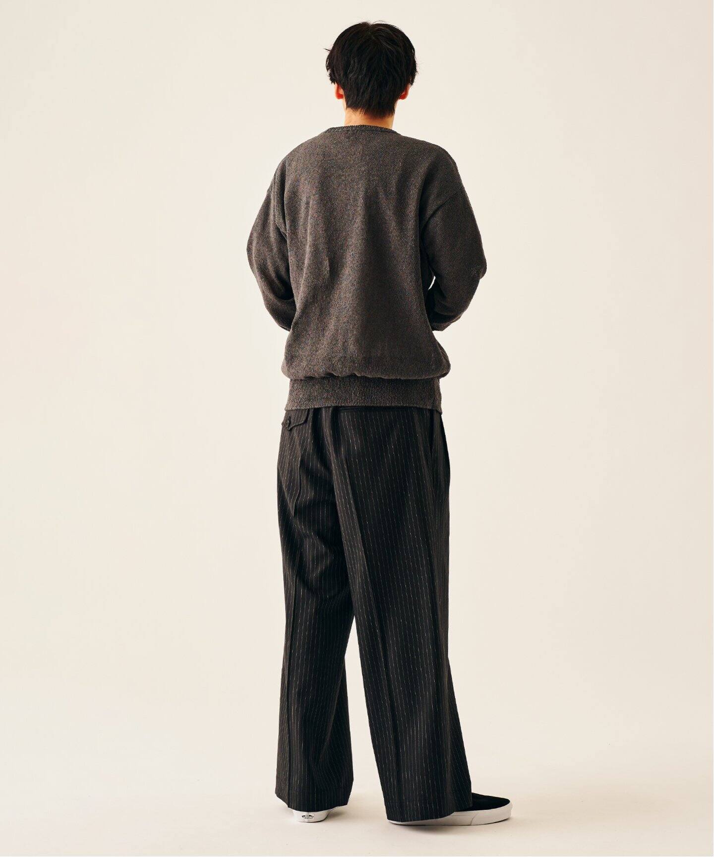 【ロン】ÉDIFICE （エディフィス）ブラウン スラックス L CONFFECT EDIFICE VIST GABA SIDE ADJUST WIDE Pants