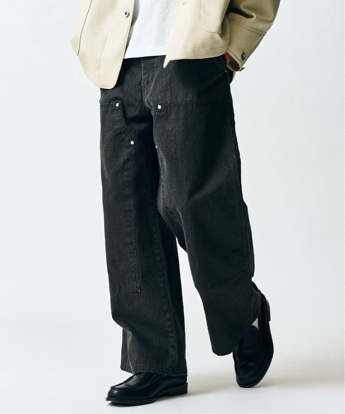 Dickies417別注 ダブルニーカーゴパンツ Dickies × BEAMS / 別注 デニム ダブルニー カーゴパンツが9月