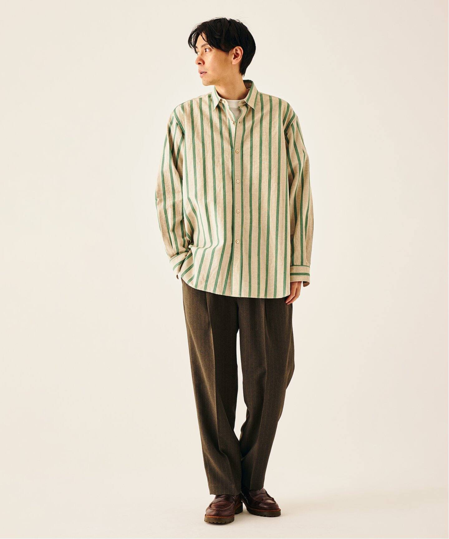 TORO ストライプ2タックワイドパンツ（スラックス）｜417