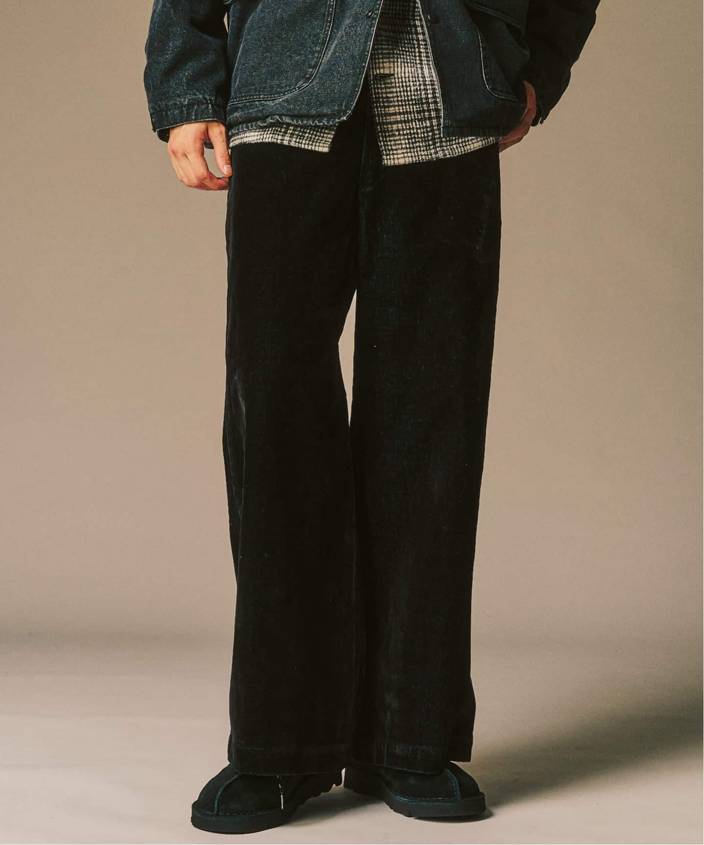ベロアデニム フレアワークパンツ（スラックス）｜417 EDIFICE（フォー