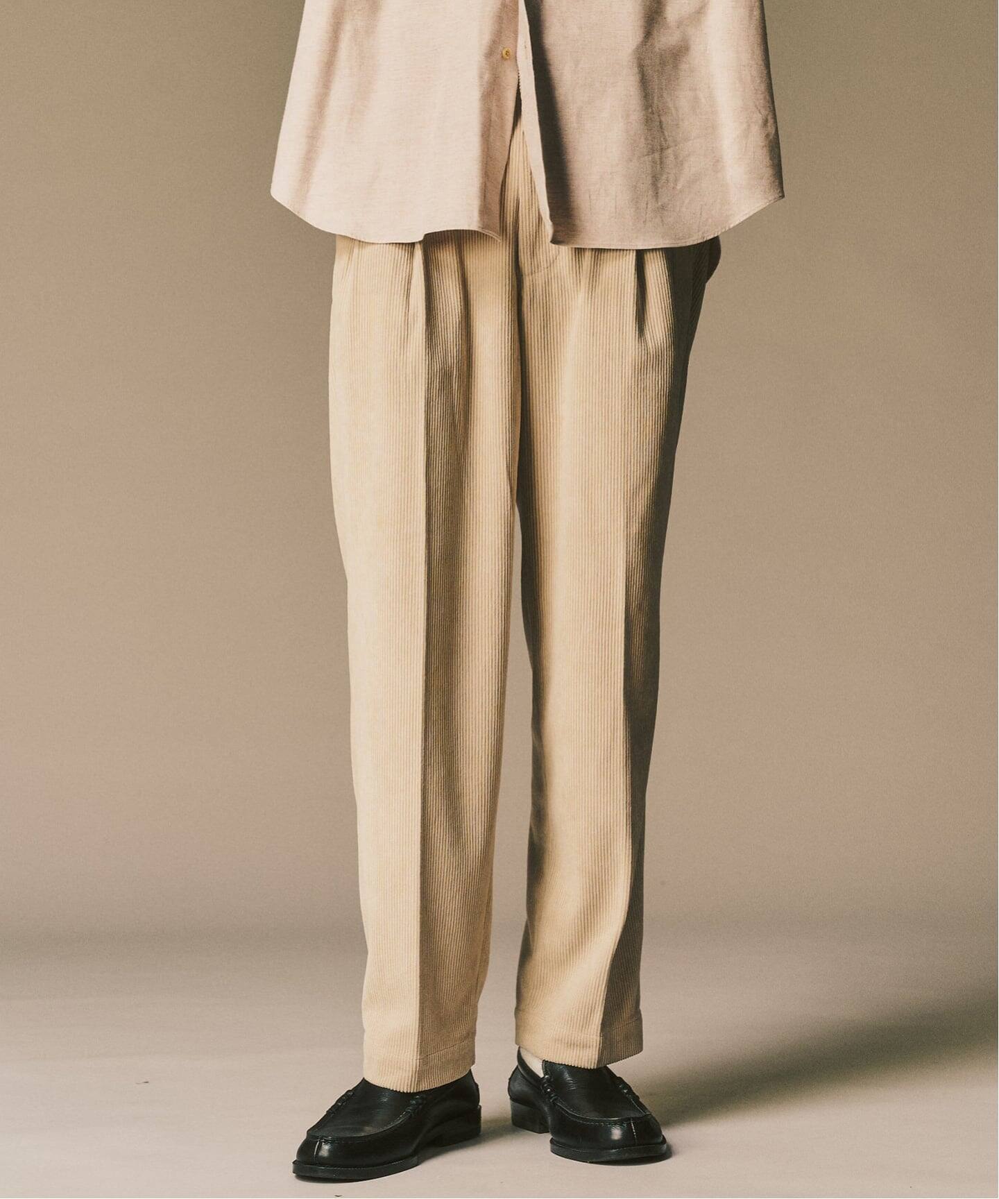 P コーデュロイ2タックパンツ 