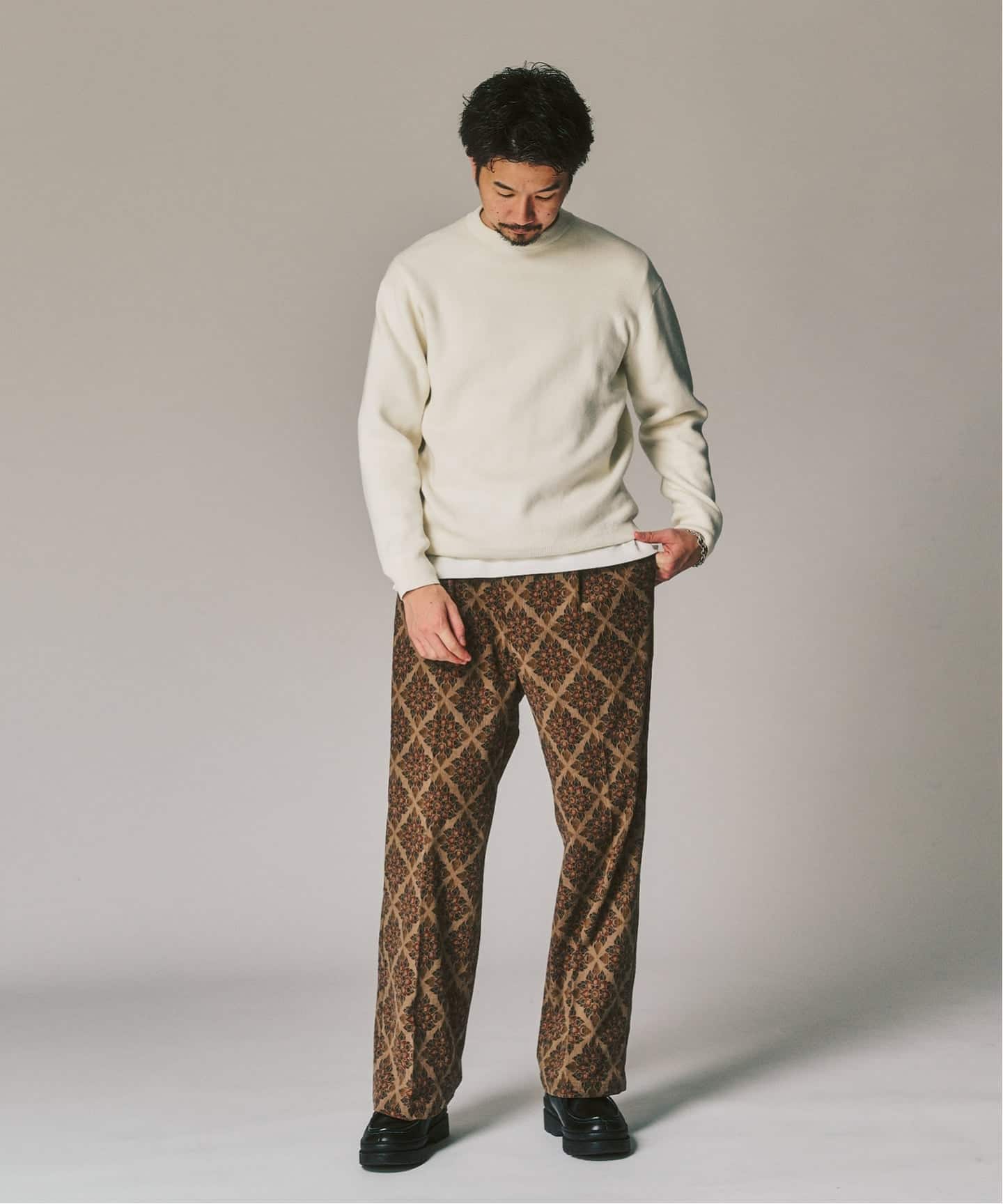 PRINT CORDUROY EASY パンツ（スラックス）｜417 EDIFICE（フォー