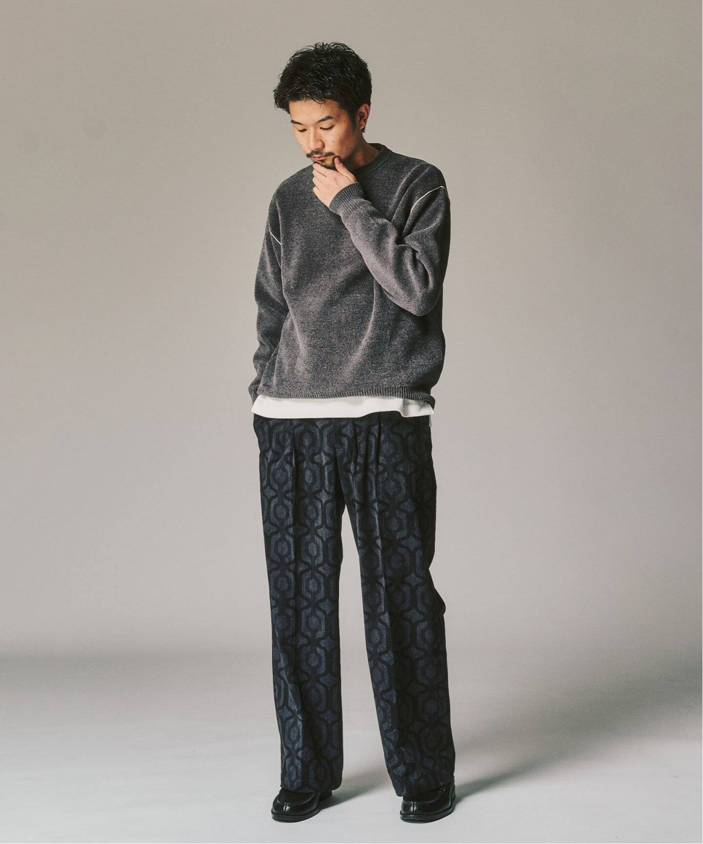 PRINT CORDUROY EASY パンツ（スラックス）｜417 EDIFICE（フォー