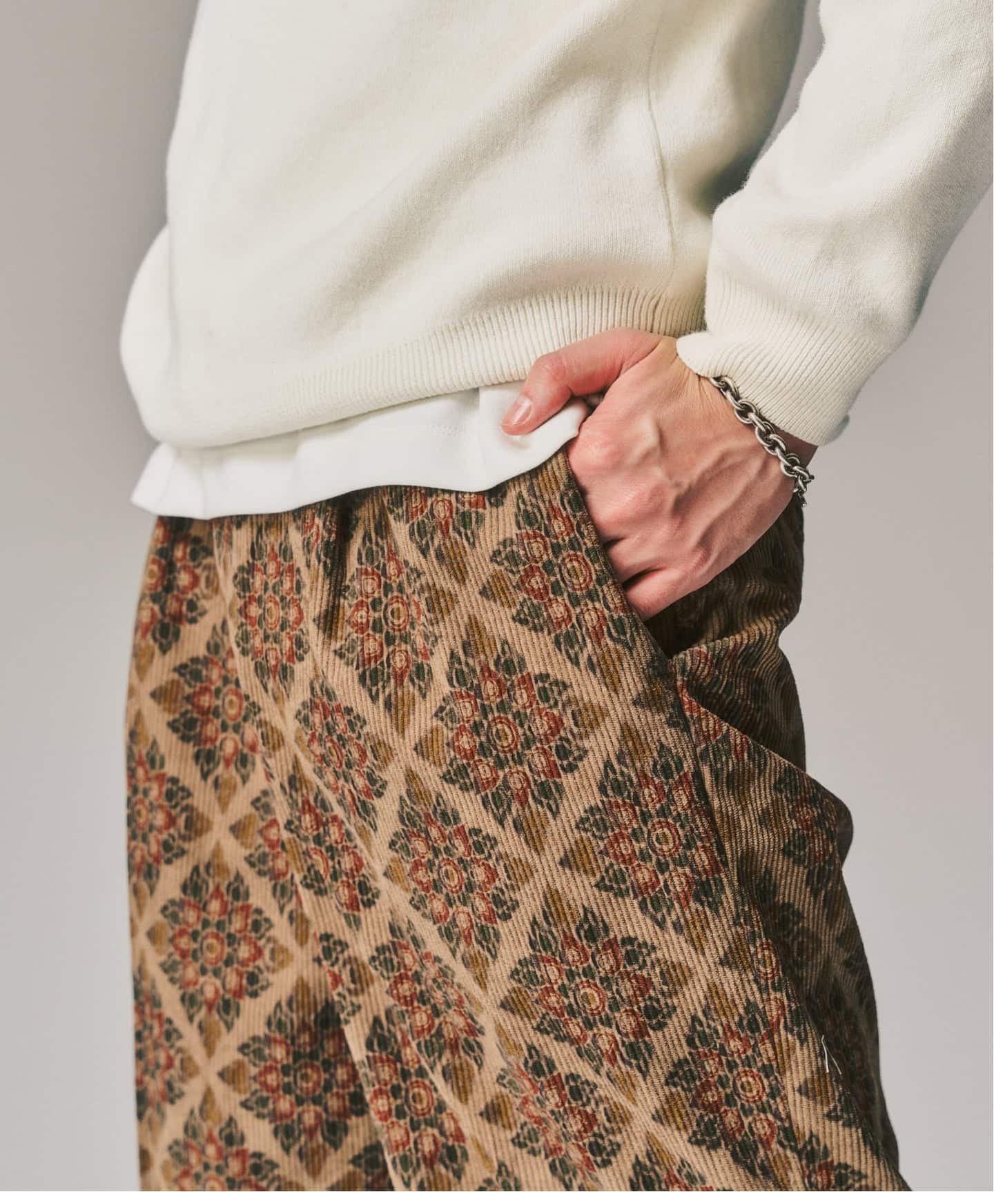 PRINT CORDUROY EASY パンツ（スラックス）｜417 EDIFICE（フォー