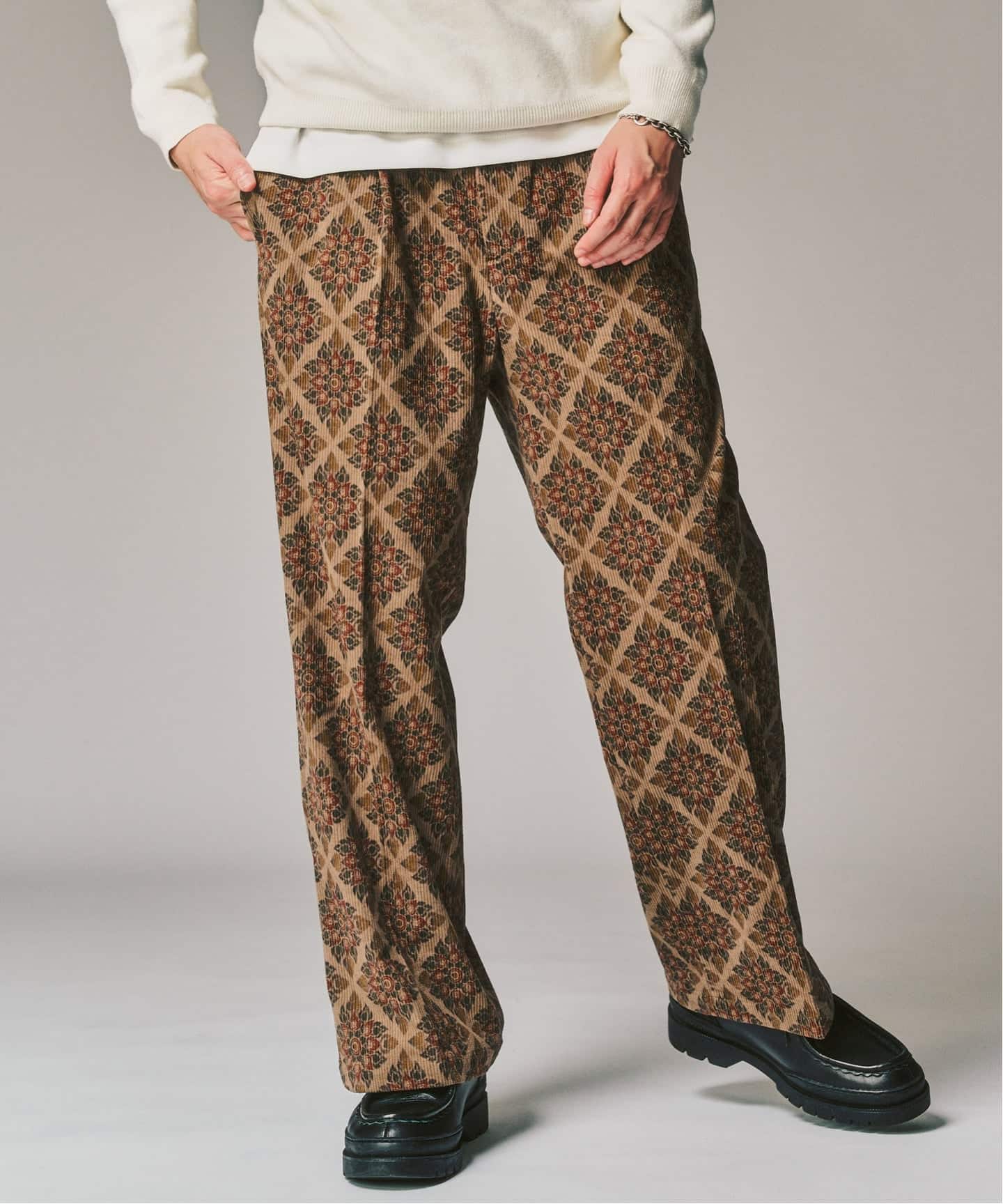 417 エディフィス（417 EDIFICE）/PRINT CORDUROY EASY パンツ PRINT CORDUROY EASY パンツ（スラックス）｜417 EDIFICE（フォー