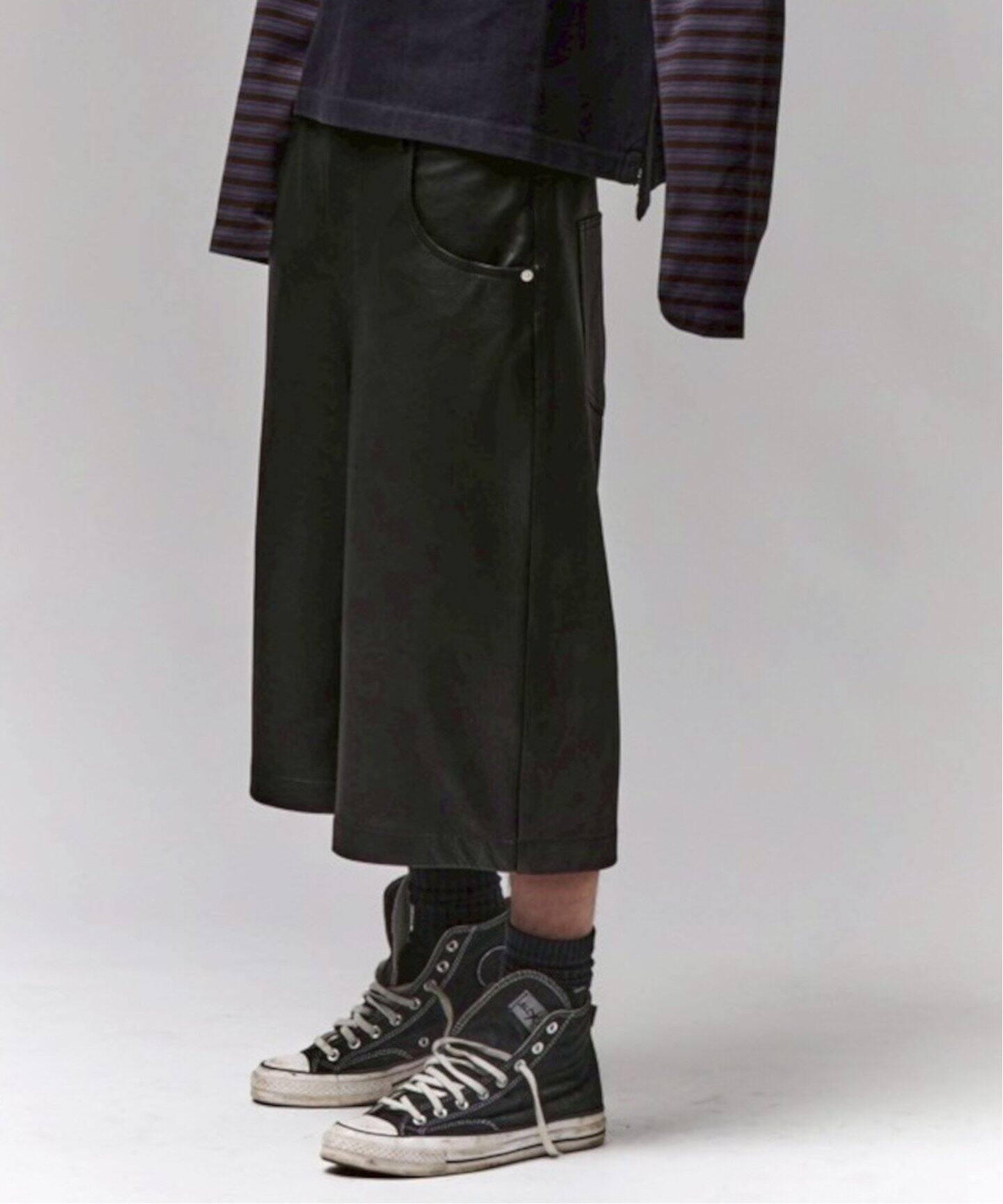 Cole Buxton レザーショーツ ジョージコックス Katie別注 buxton chain rubber sole ブラック
