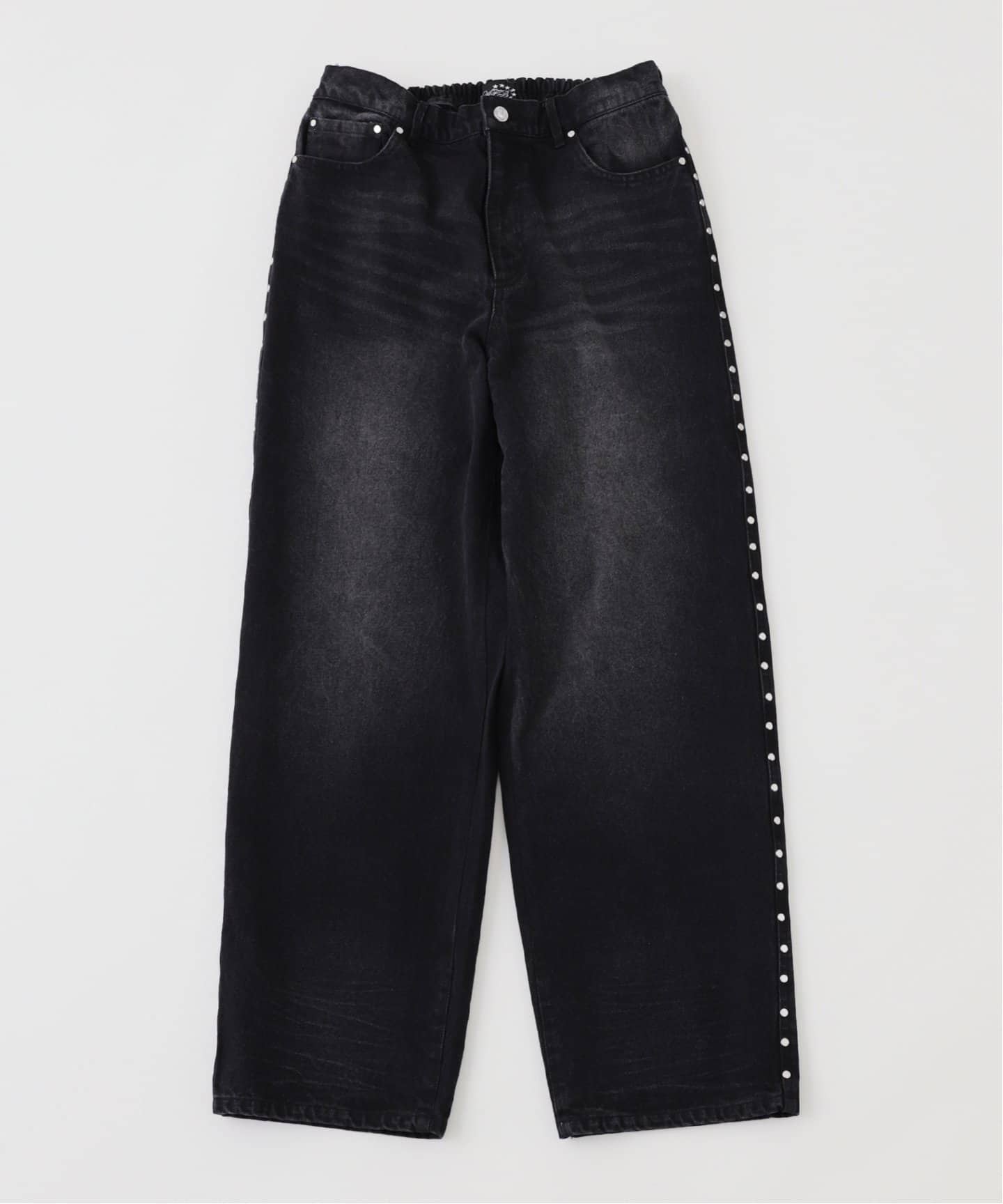 AFB エーエフビー ストレート スタッズ デニムパンツ M ブラック AFB / エーエフビー STRAIGHT STUDDED PANTS（デニムパンツ