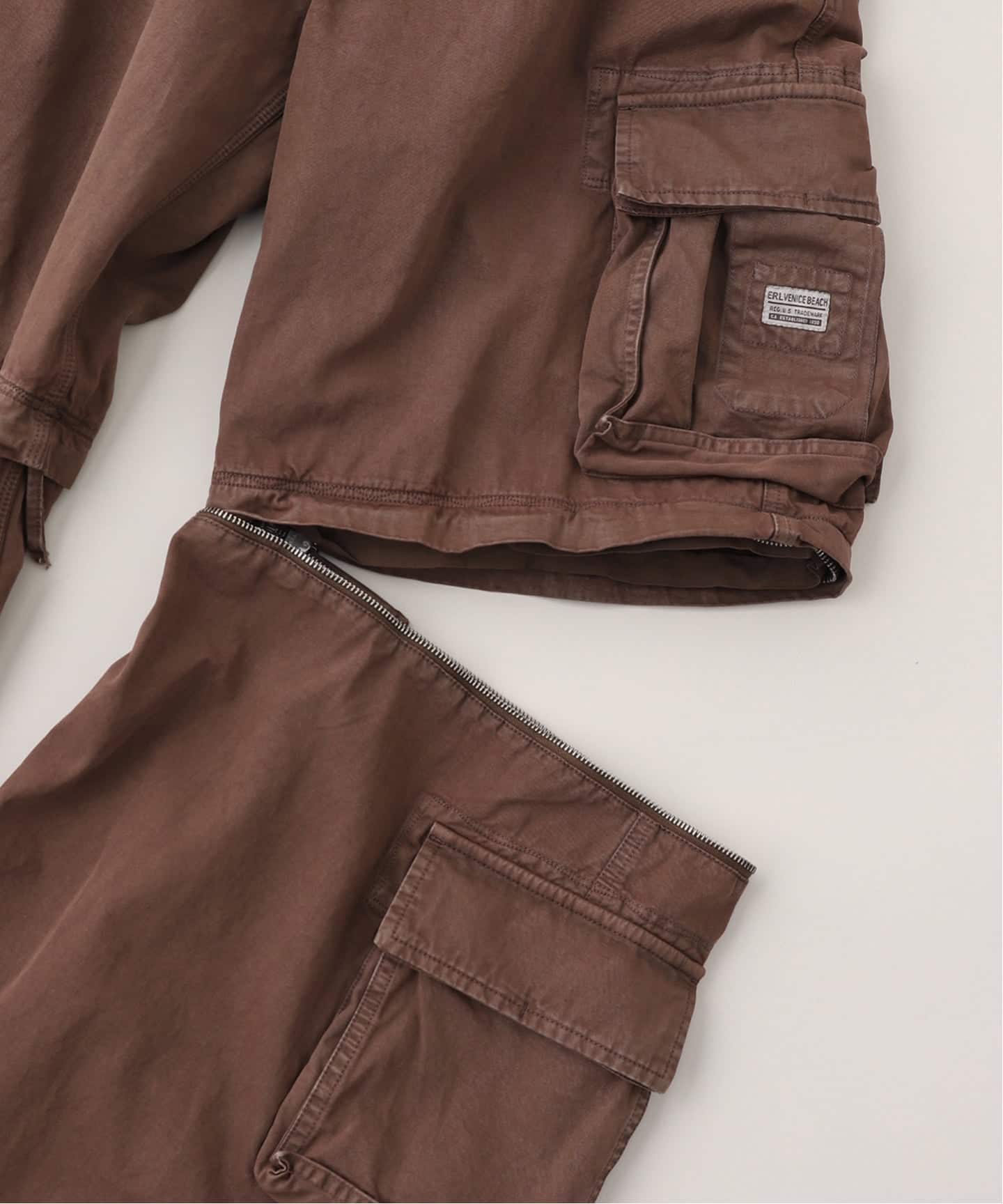 専用　ERL cargo pants ERL: Men's Zip Off Cargo Pants (Brown) | DSMNY E-SHOP
