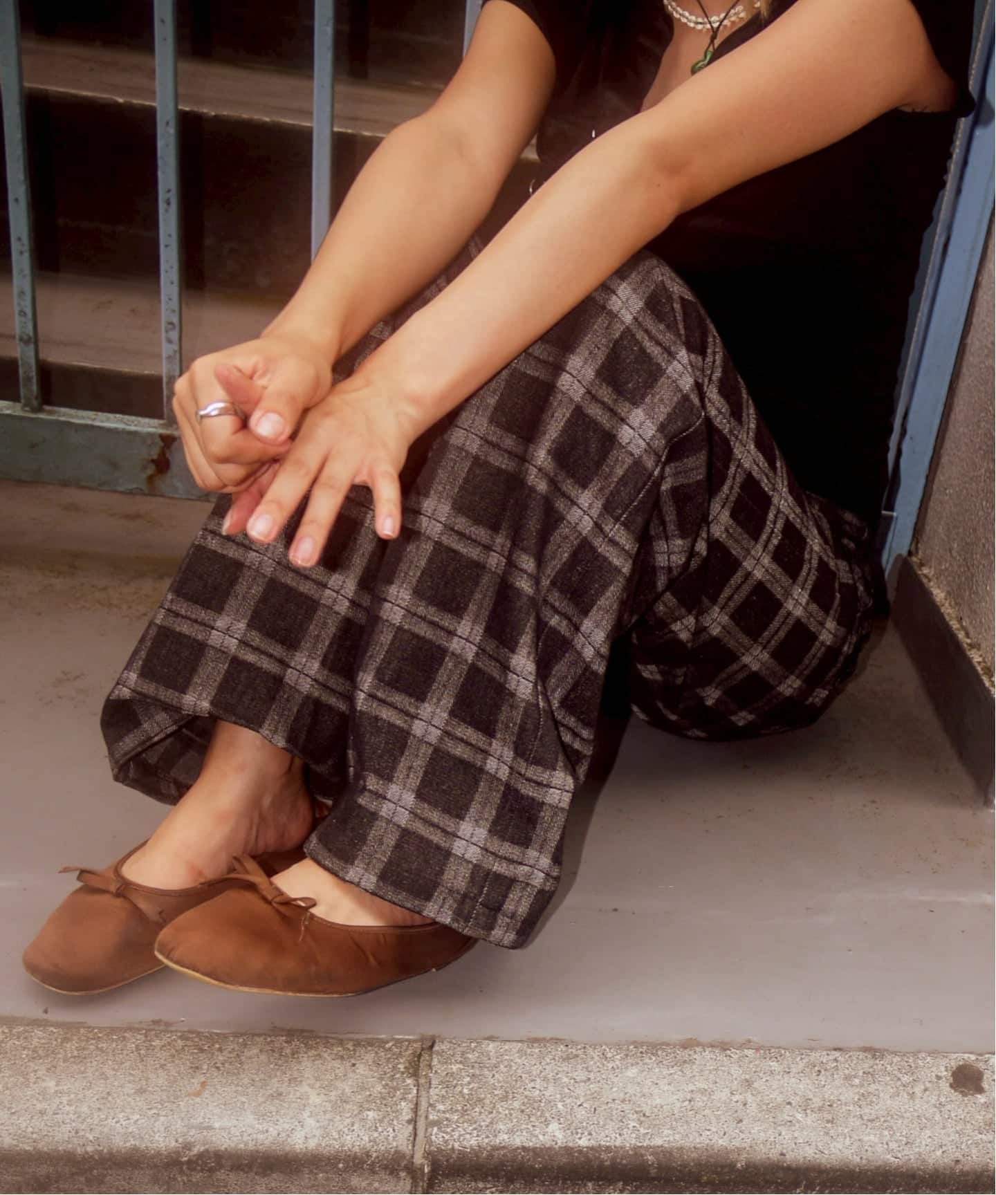 MOMENTEL / モーメンタル Bear check denim pants（デニムパンツ