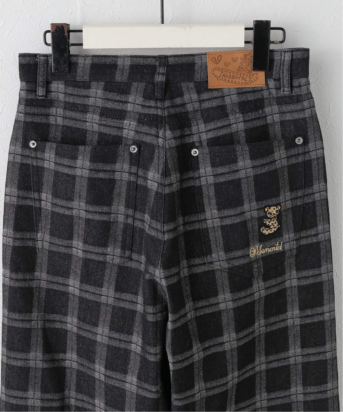 パンツ [MOMENTEL] Bear check denim pants MOMENTEL / モーメンタル Bear check denim pants（デニムパンツ