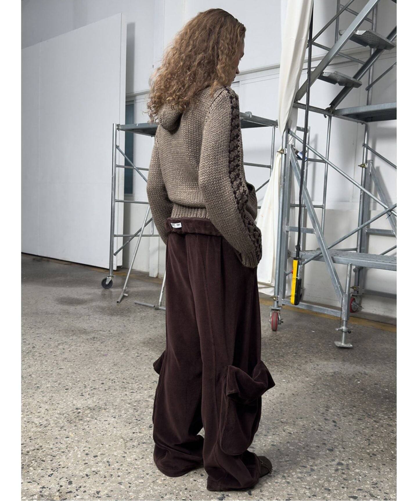 Geek Office / ギークオフィス】OPEN YY Woven ROLLED WAIST VELOUR