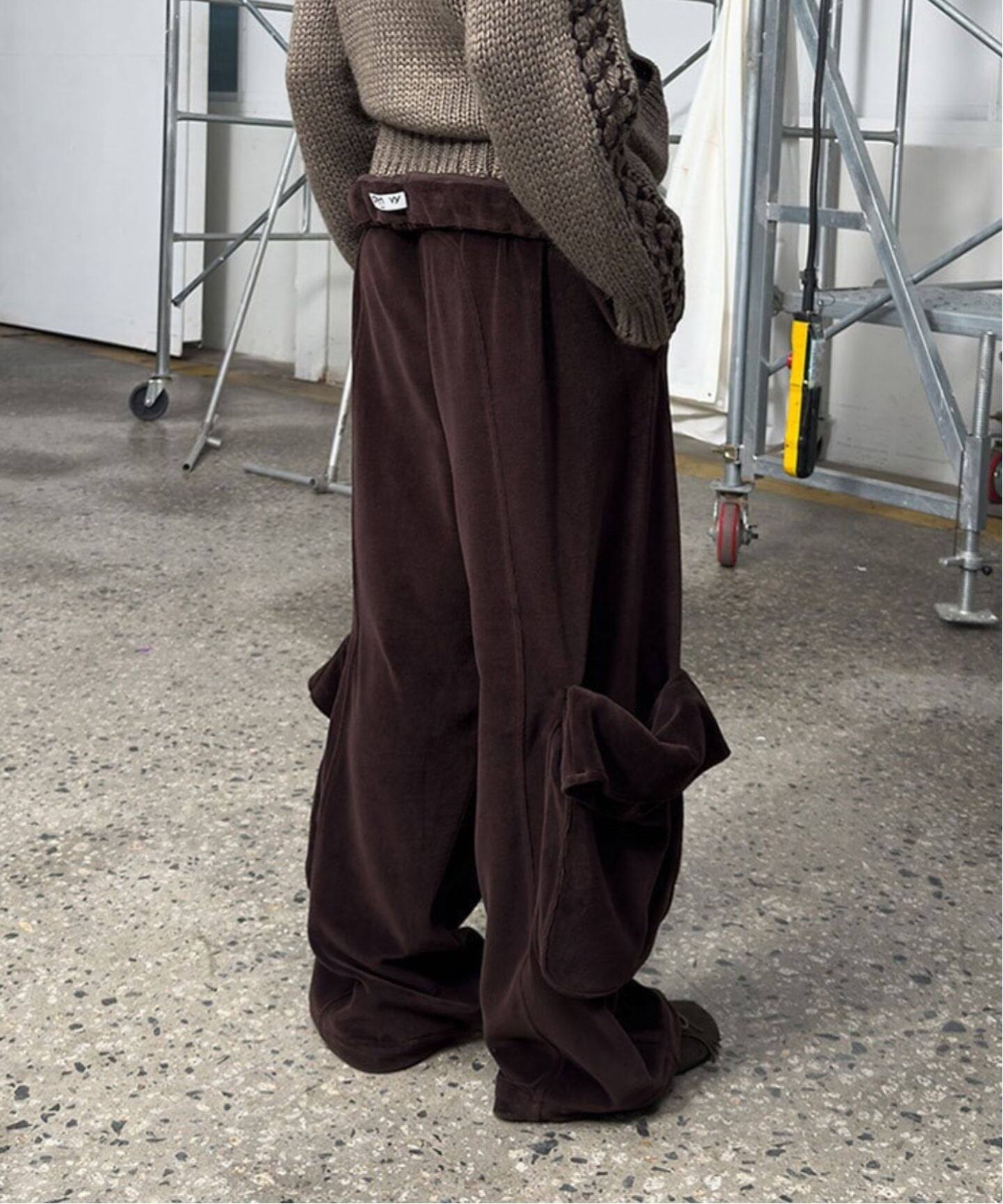 Geek Office / ギークオフィス】OPEN YY Woven ROLLED WAIST VELOUR