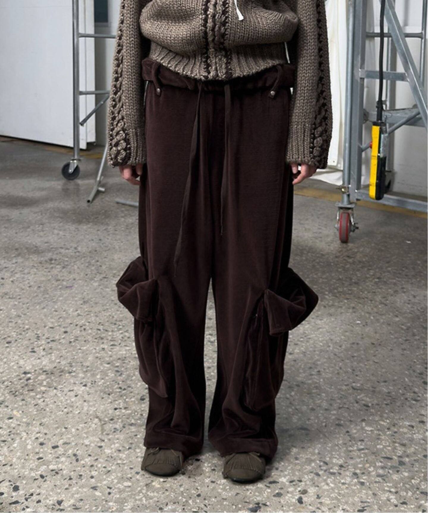 Geek Office / ギークオフィス】OPEN YY Woven ROLLED WAIST VELOUR