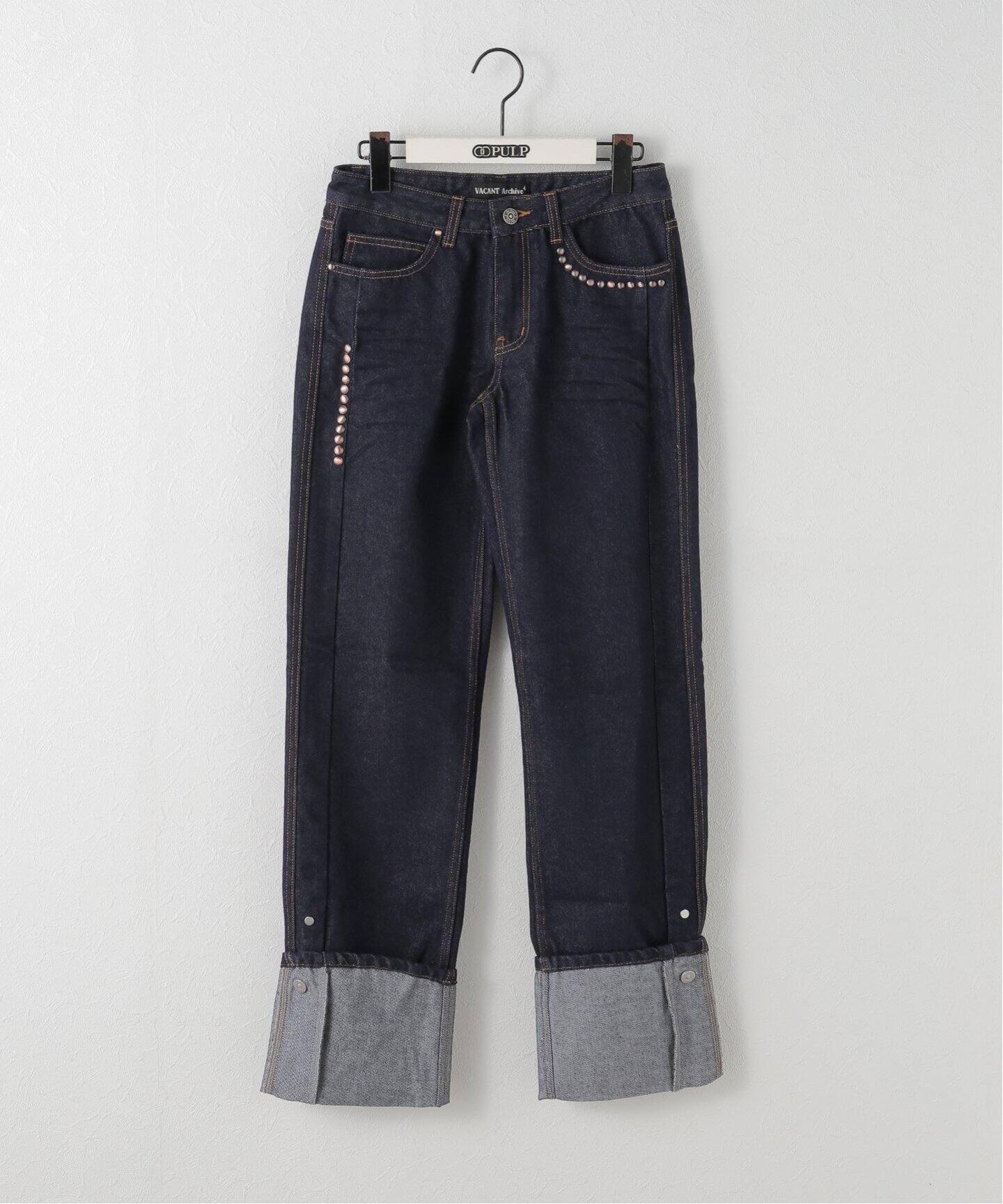 デニム・ジーパン VACANT Archive : 25SS / HEIDI LONG LENGTH TURN-UP DENIM Geek Office / ギークオフィス】VACANT Archive / HEIDI LONG