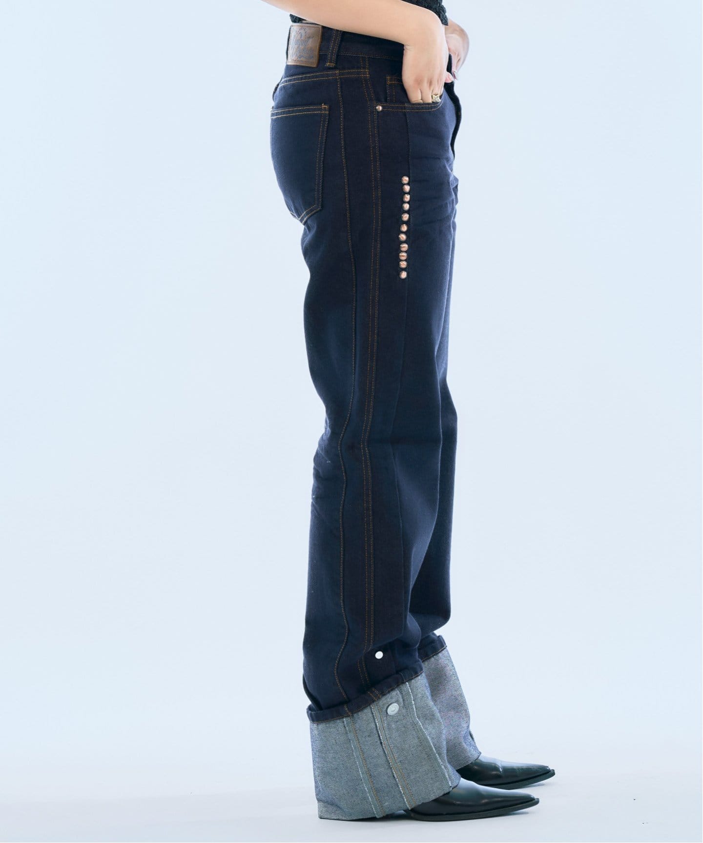 デニム・ジーパン VACANT Archive : 25SS / HEIDI LONG LENGTH TURN-UP DENIM Geek Office / ギークオフィス】VACANT Archive / HEIDI LONG
