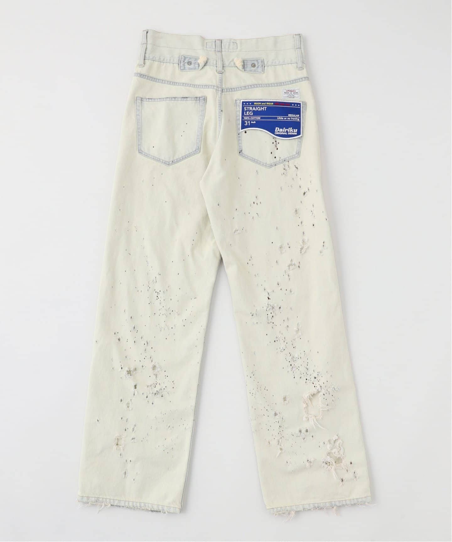 パンツ DAIRIKU W-VELT SUPER DAMAGE DENIM Ice Wash“ W-Velt Wide Denim Pants | DAIRIKU(ダイリク