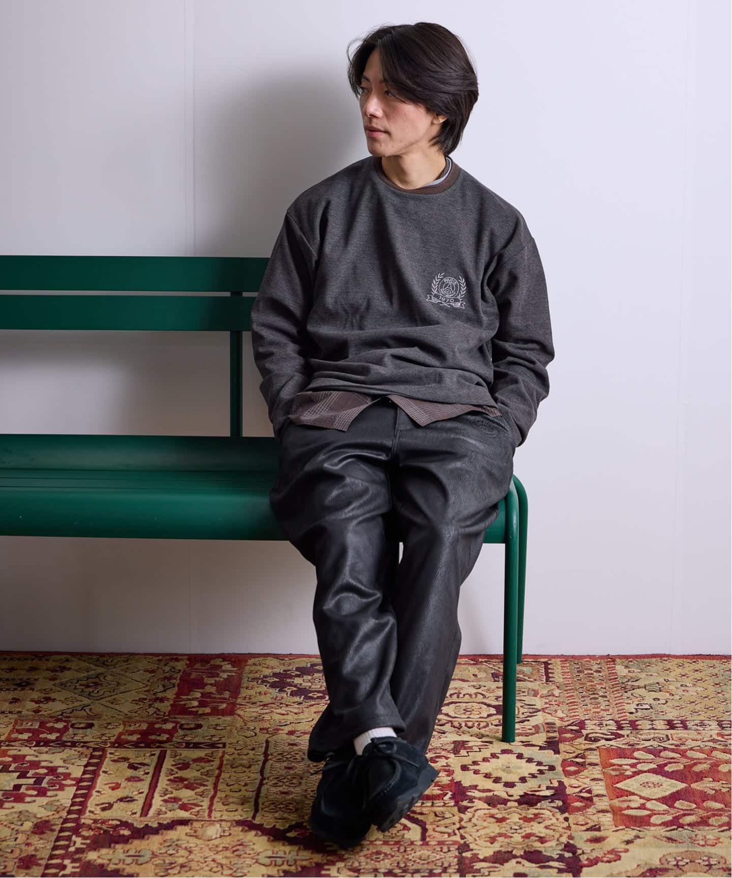Paris Saint-Germain (パリサンジェルマン) JP PIPING PANT Synthetic Leather 25030340300240 ブラック L Paris Saint-Germain 】 JP PIPING PANT Synthetic Leather（その他