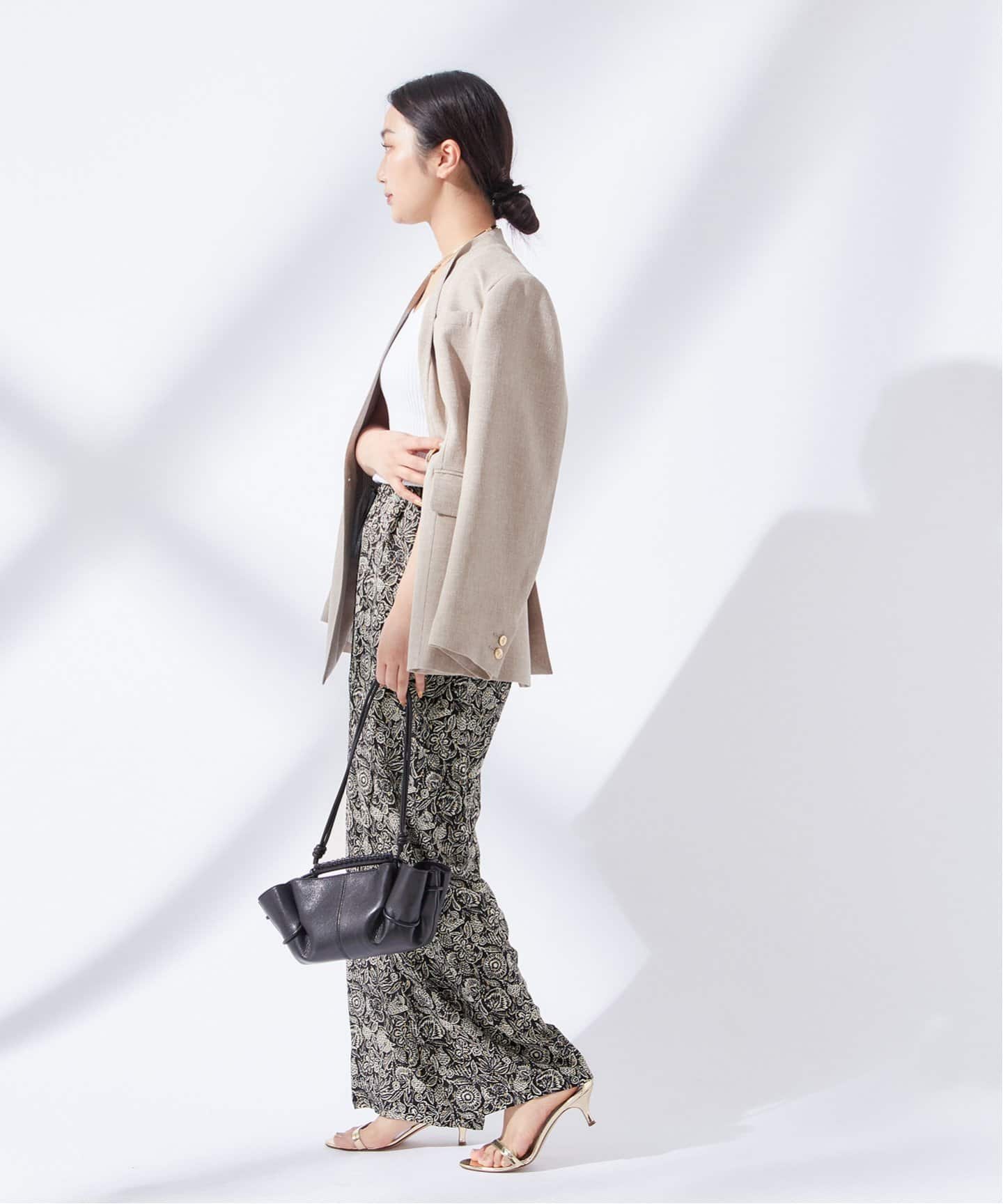 JOURNAL STANDARD L'ESSAGE ラメモノトーンパンツ 別注》【LUSANA / ルサーナ】CICI PANTS TWO DENIM STRIP