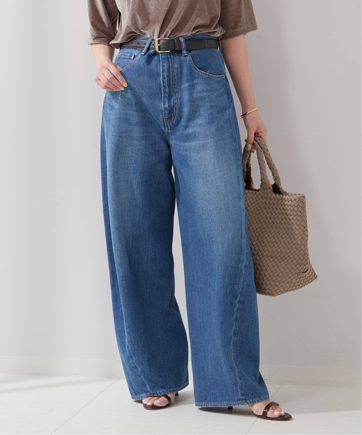 25ss JOURNAL STANDARD L'ESSAGE デニム 追加》ルーズウェービング 3D デニムパンツ（デニムパンツ