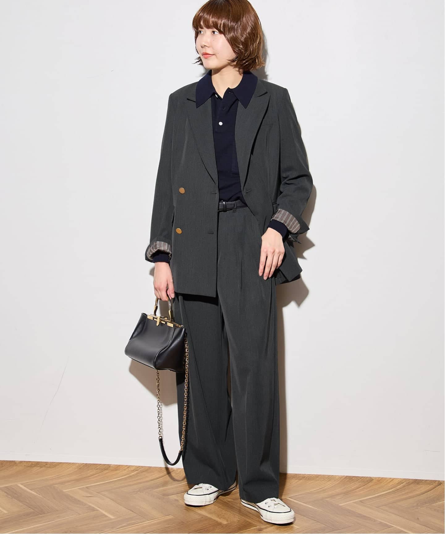 【美品】ジャーナルスタンダードレサージュ ヴィスポリギャバベスト グレー 追加》ヴィスポリギャバオーナメントベスト（ベスト）｜JOURNAL