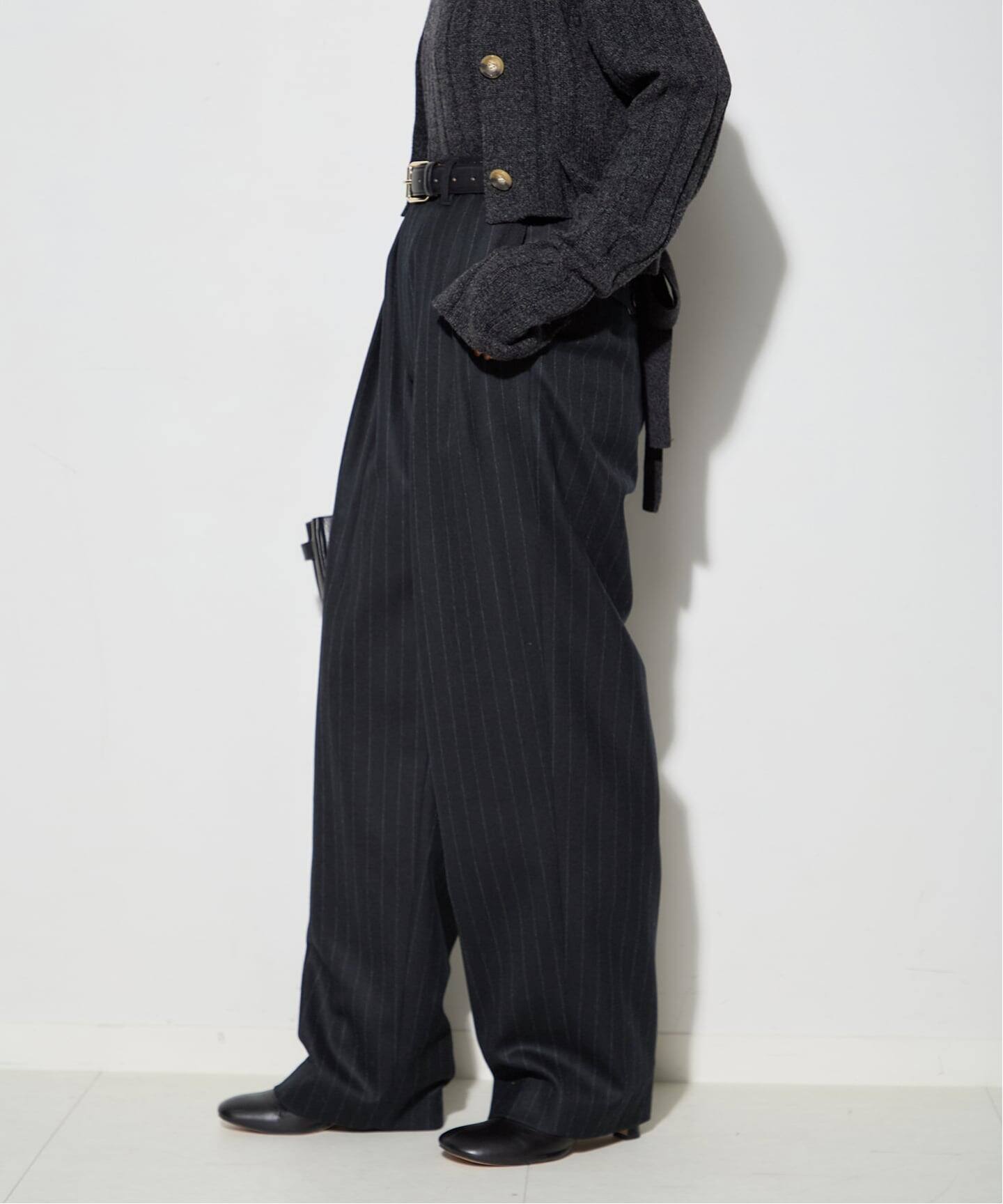 ウールピンストライプ/無地トラウザーパンツ（スラックス）｜JOURNAL