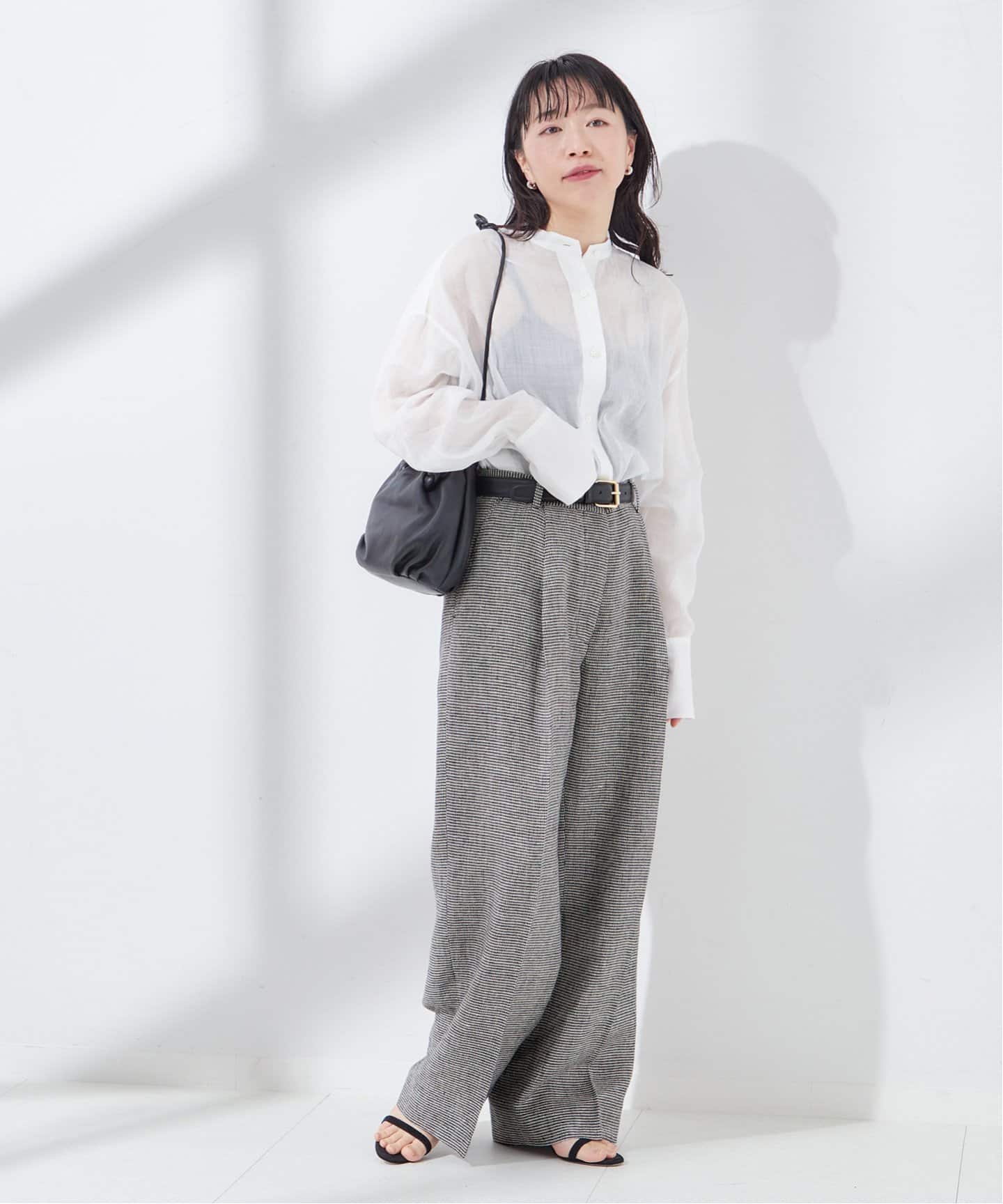 NALYA リネン/チェック タックパンツ（スラックス）｜JOURNAL STANDARD