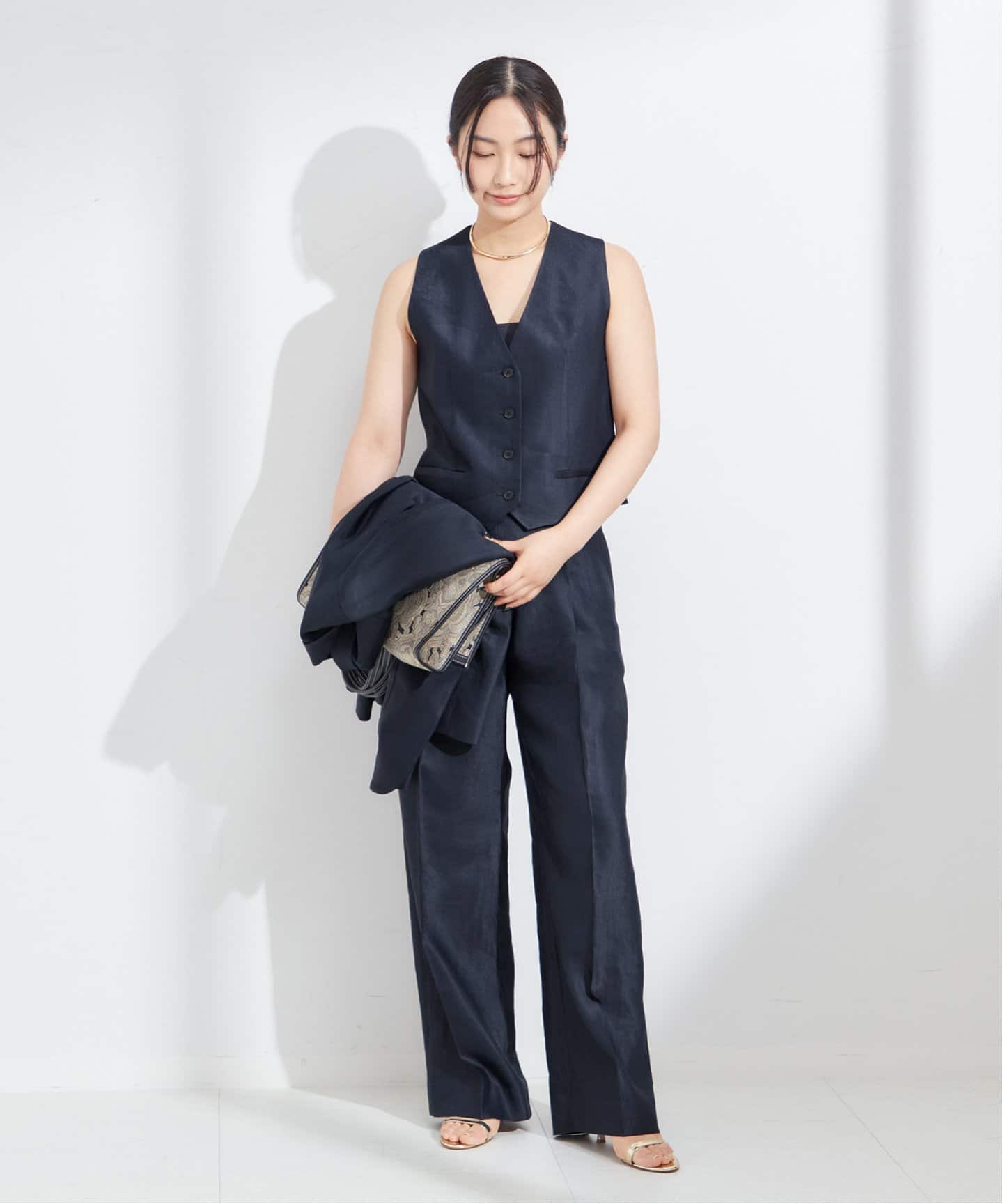 NALYA リネン/チェック タックパンツ（スラックス）｜JOURNAL STANDARD