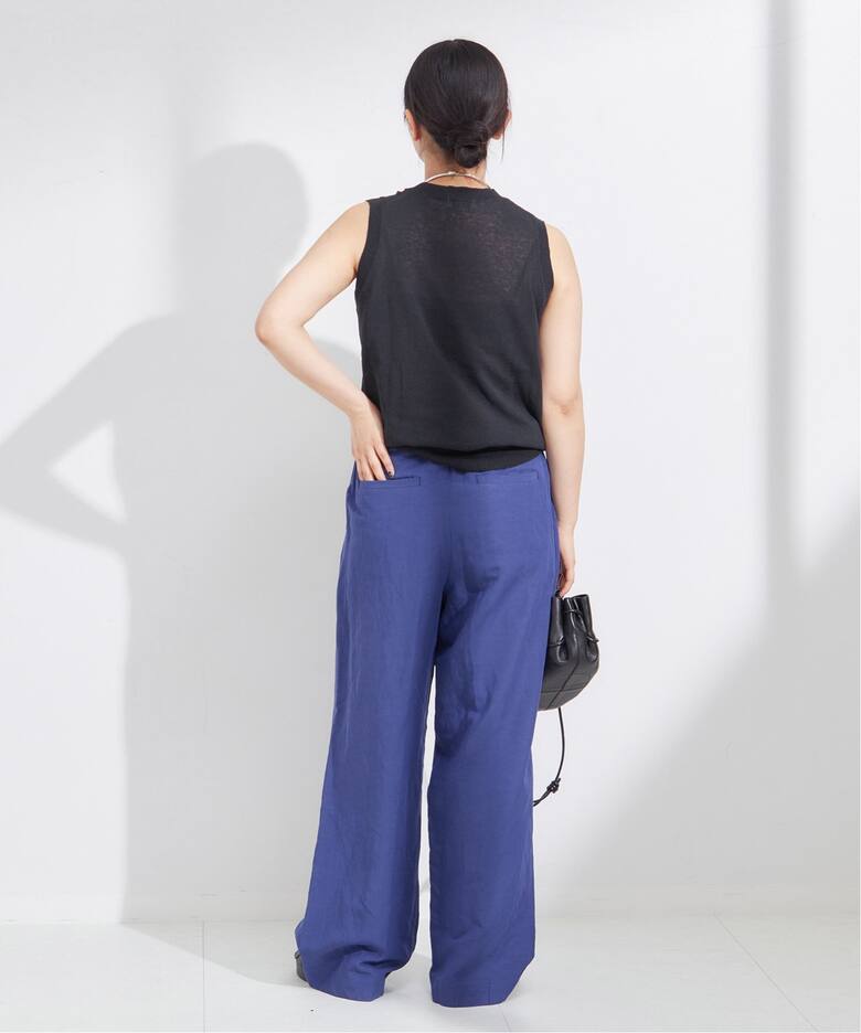 予約》VIS/LINEN タックイージーパンツ（スラックス）｜JOURNAL 