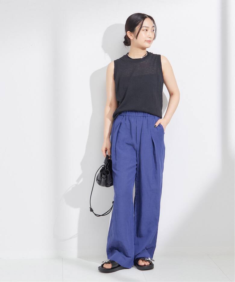 予約》VIS/LINEN タックイージーパンツ（スラックス）｜JOURNAL 
