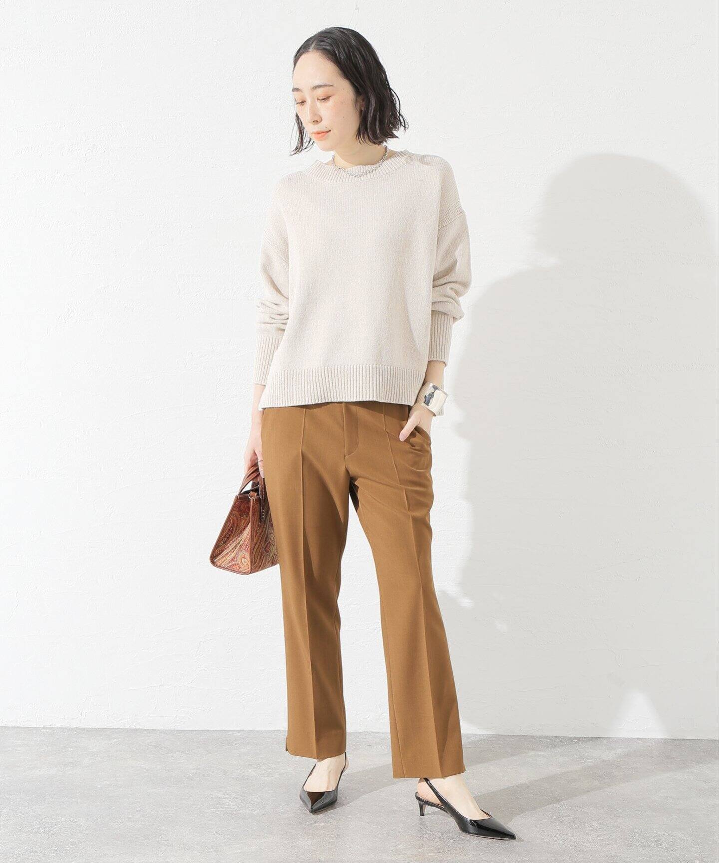 [試着のみ]ジャーナルスタンダード レサージュ ギャバチノパンツ(ベージュ) journal standard L'essage（ジャーナルスタンダードレサージュ