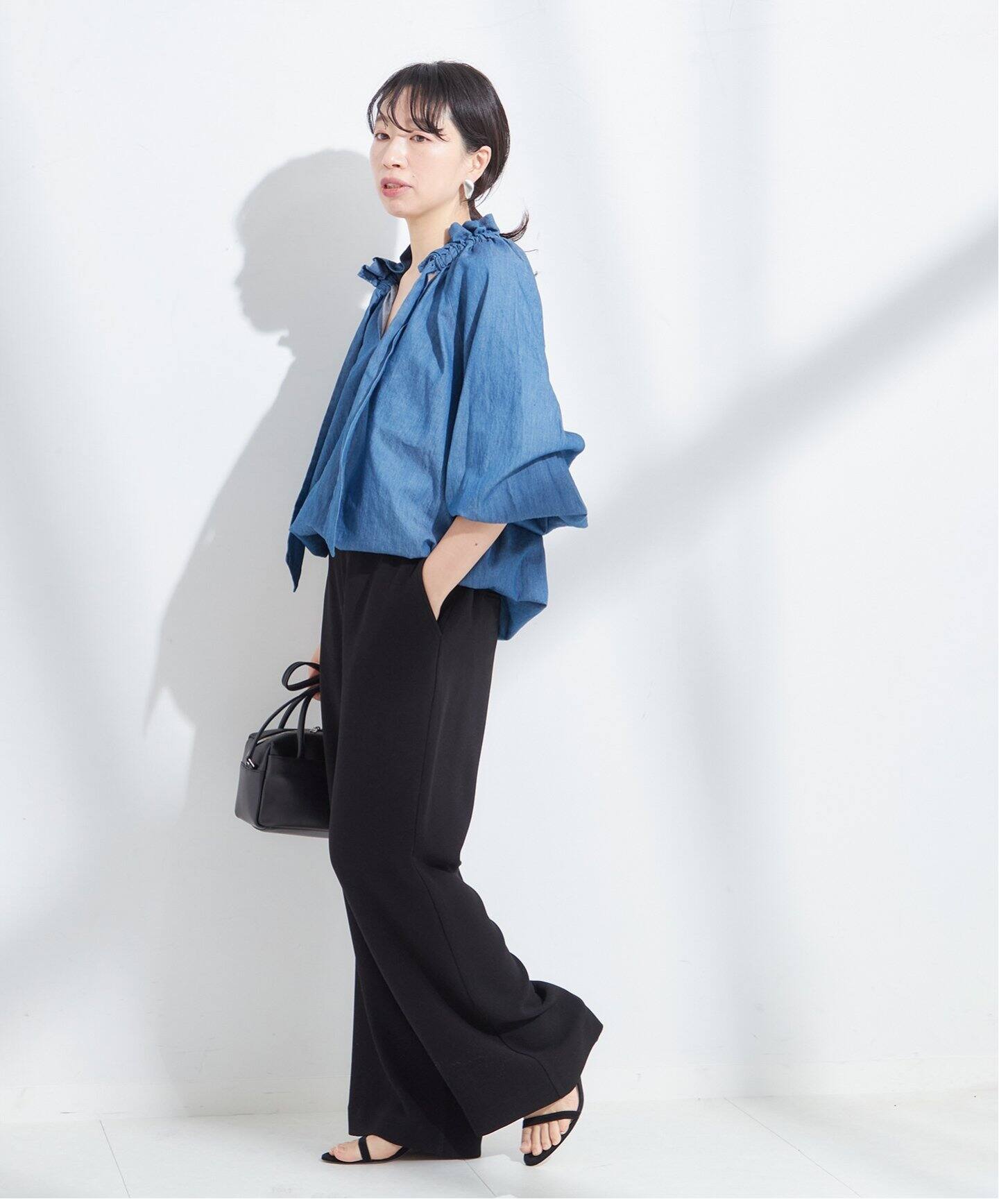 トリアセテート ダブルクロスジョーゼットパンツ（スラックス