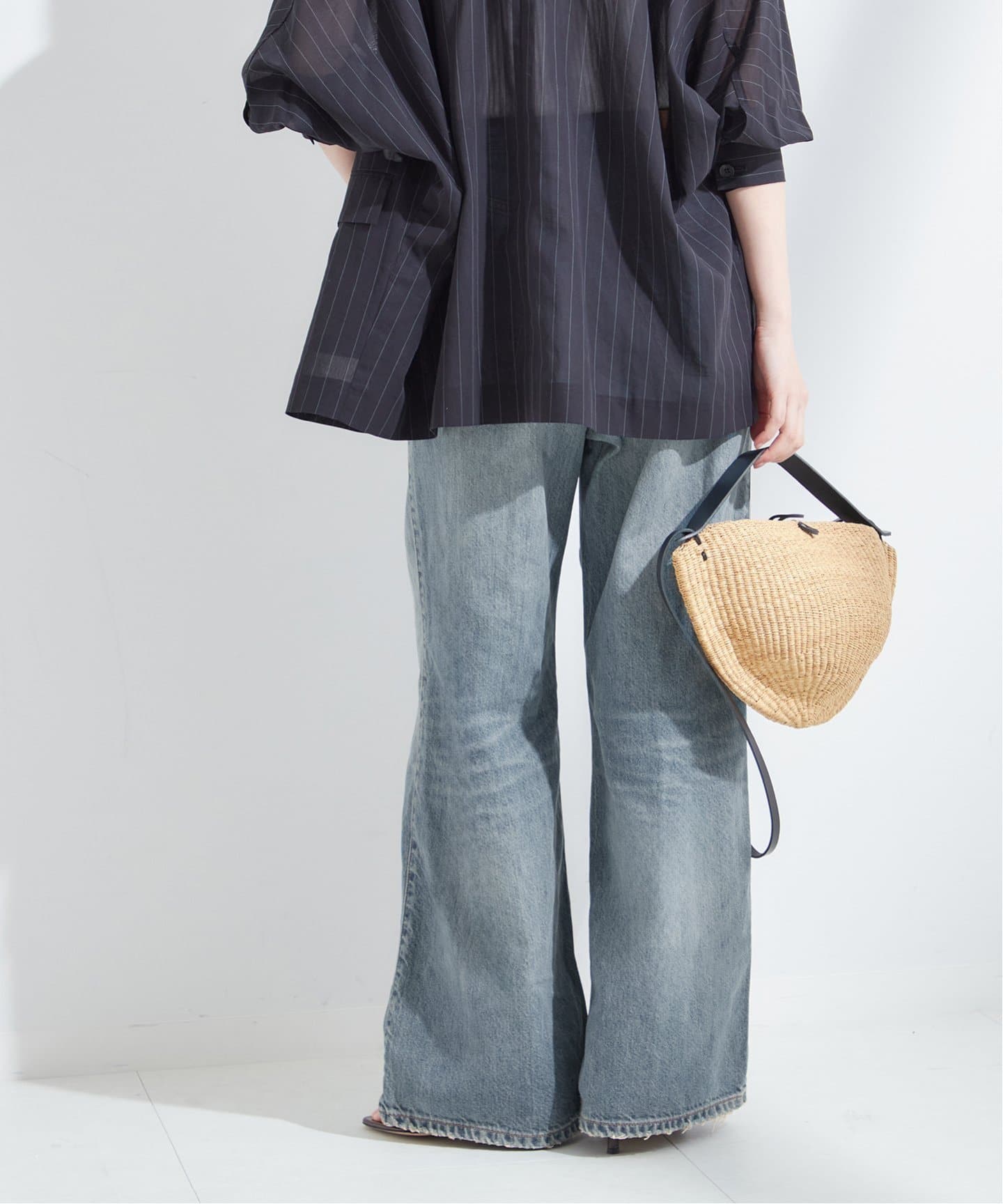【希少】HAIKURE ハイクレ ワイドパンツ Candy Blue 25サイズ HAIKURE/ハイクル】CANDY BLUE TENCEL ASIAN FIT：デニム