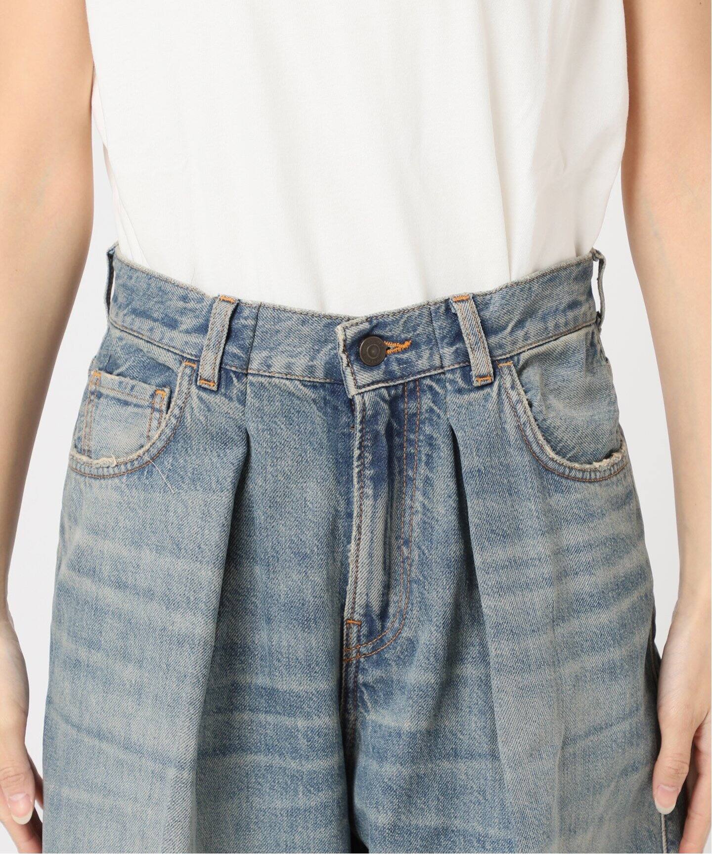 【希少】HAIKURE ハイクレ ワイドパンツ Candy Blue 25サイズ HAIKURE/ハイクル】CANDY BLUE TENCEL ASIASN FITテンセル混