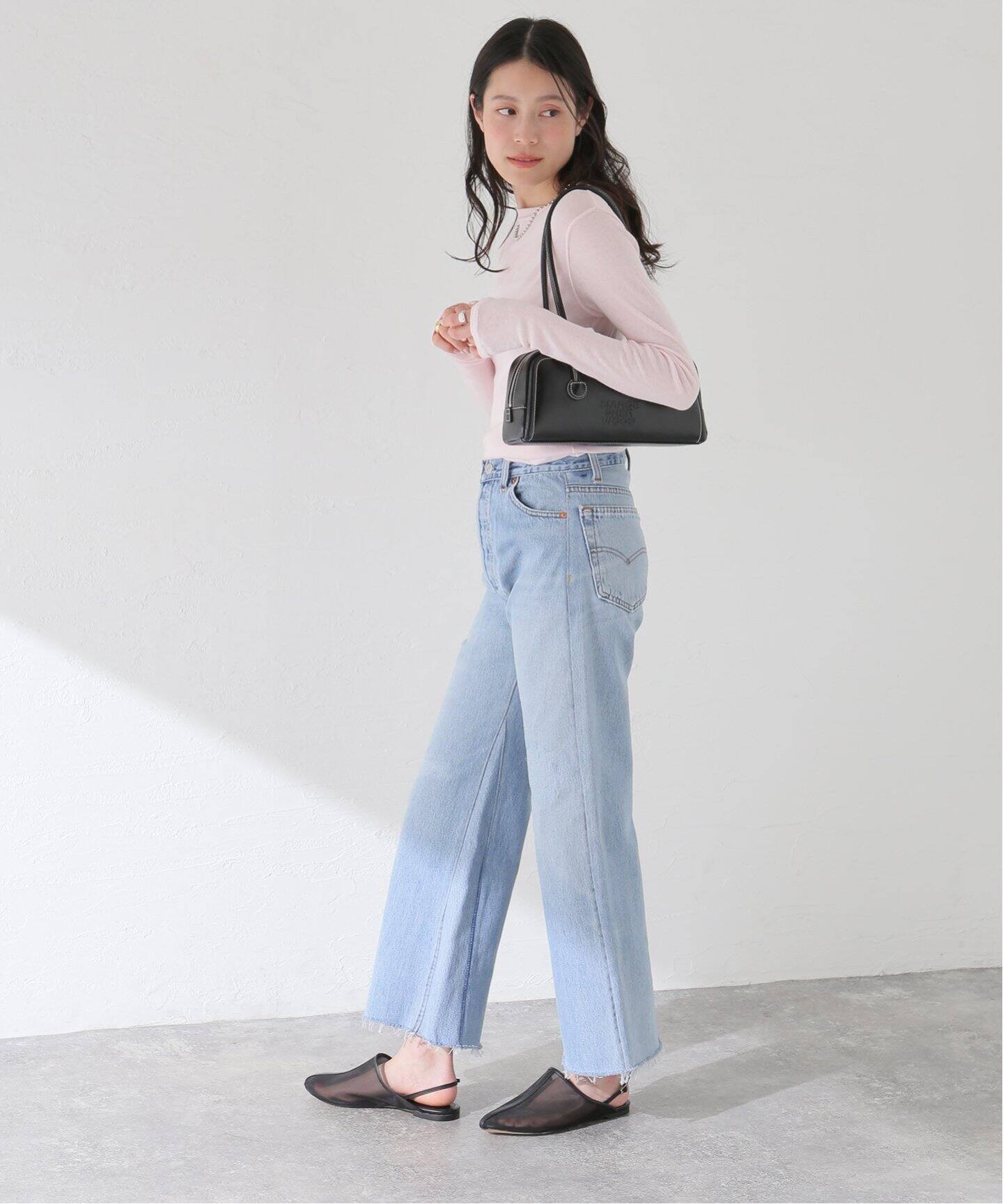 RE/DONE/リダン】HIGH RISE WIDE LEG CROP：デニム（デニムパンツ 