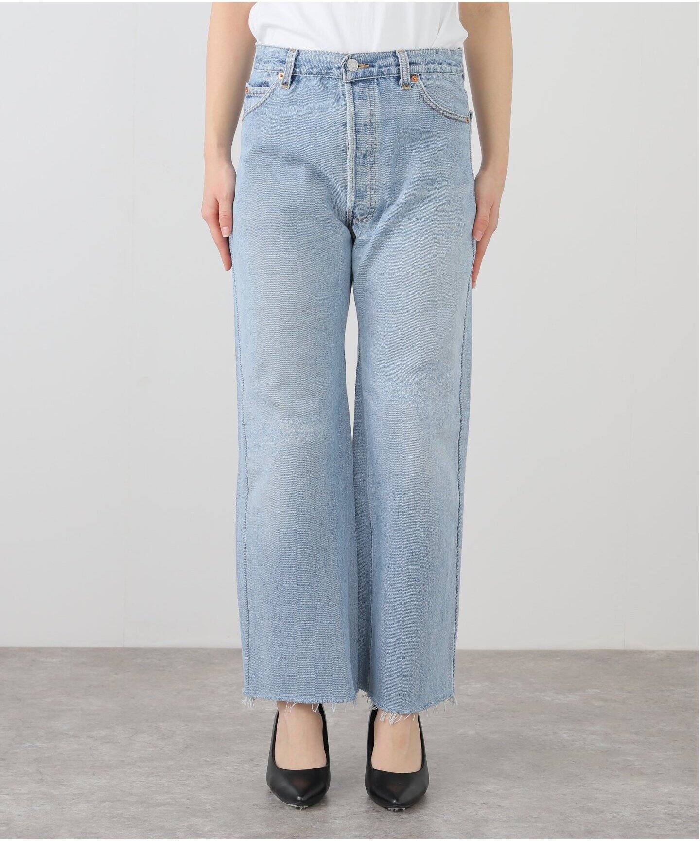 RE/DONE/リダン】HIGH RISE WIDE LEG CROP：デニム（デニムパンツ  