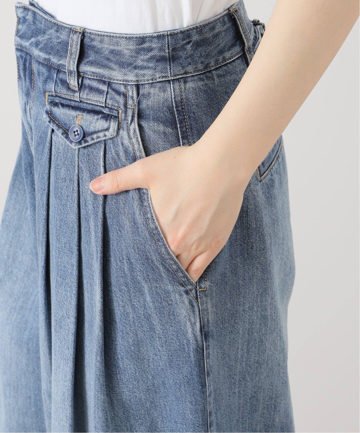 TIBI/ティビ】SPRING DENIM TRIPLE PLEAT PANT：デニム（デニムパンツ