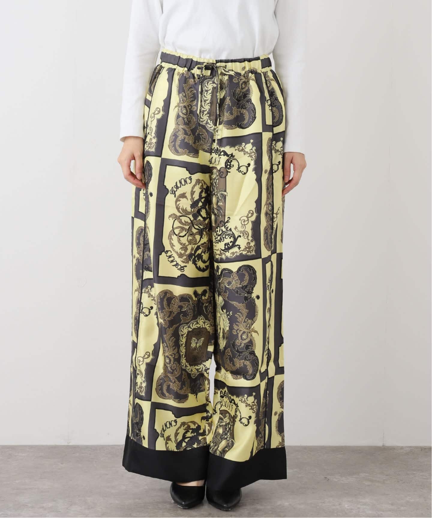 GANNI/ガニー】Printed Silk Twill Elasticated Pan：パンツ（その他