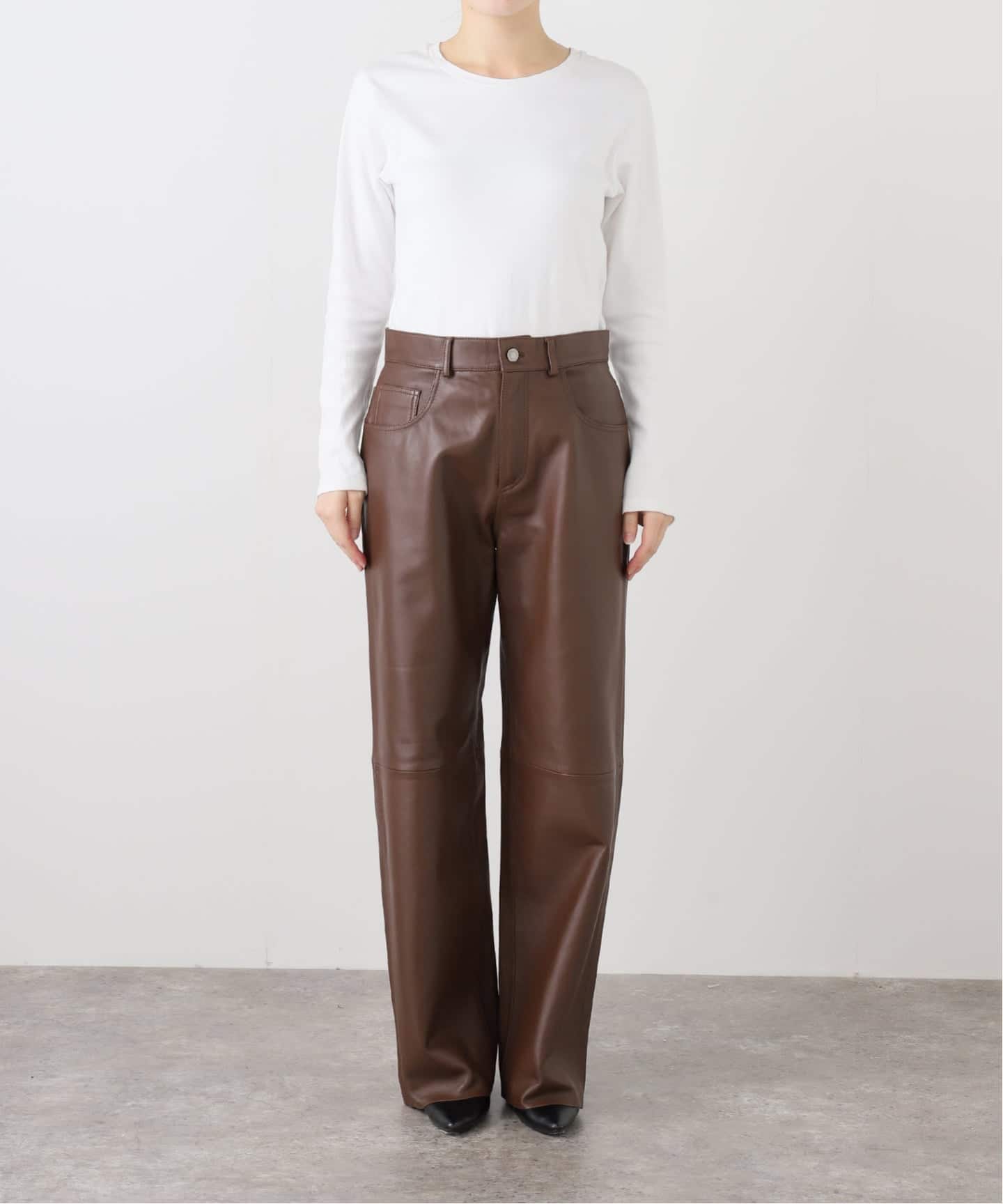 HAIKUREハイクル】 BONNIE ASIAN FIT LEATHER：パンツ（スラックス