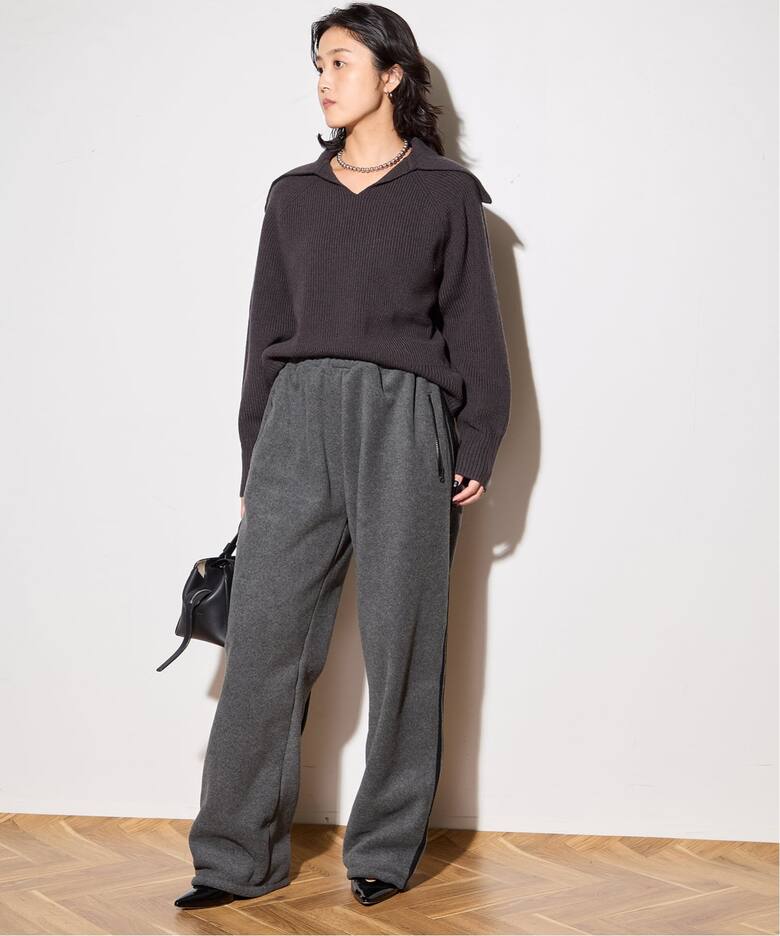 INSCRIRE /アンスクリア】Fleece Loose Fit Track Pants:パンツ 
