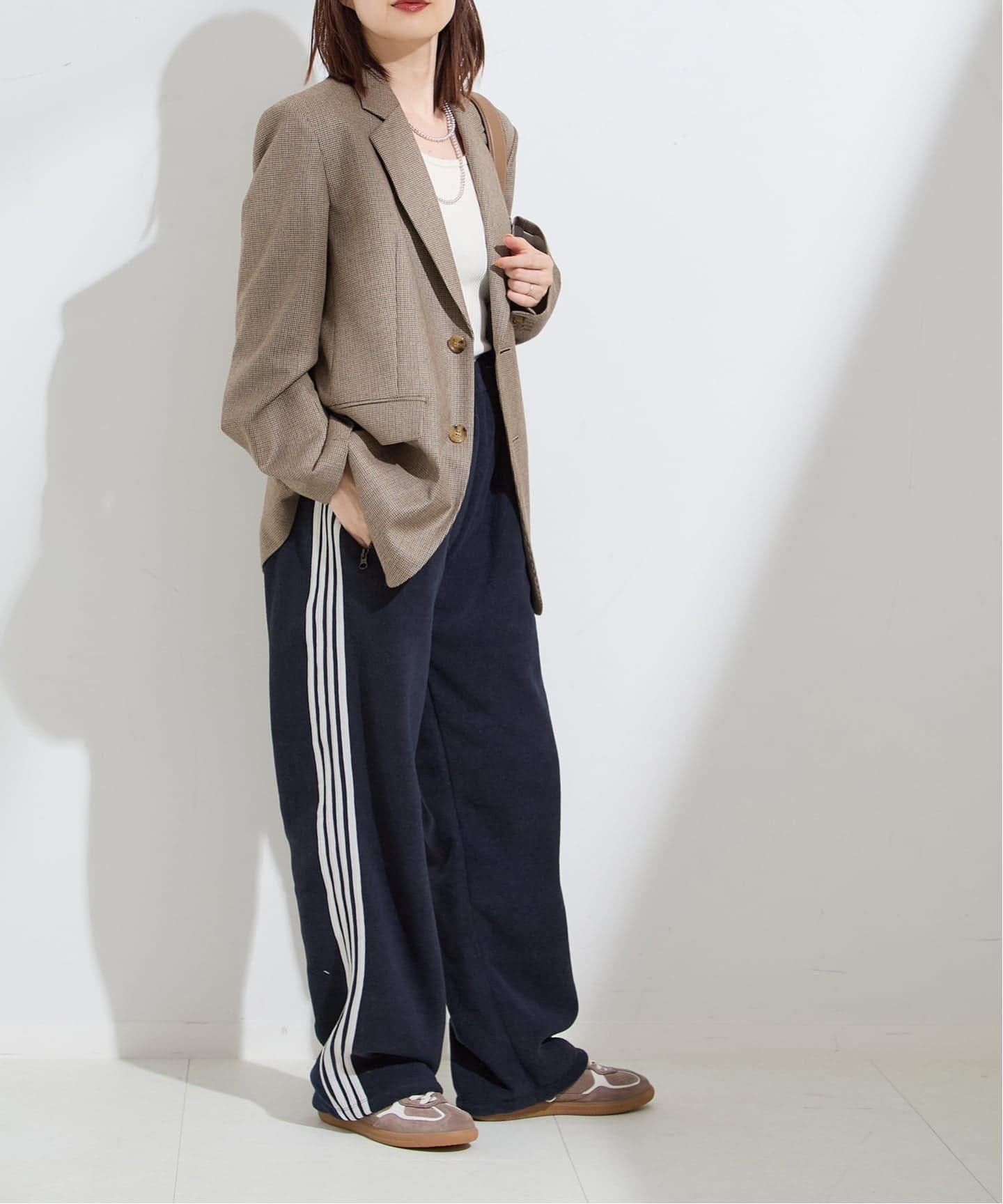 INSCRIRE /アンスクリア】Fleece Loose Fit Track Pants:パンツ