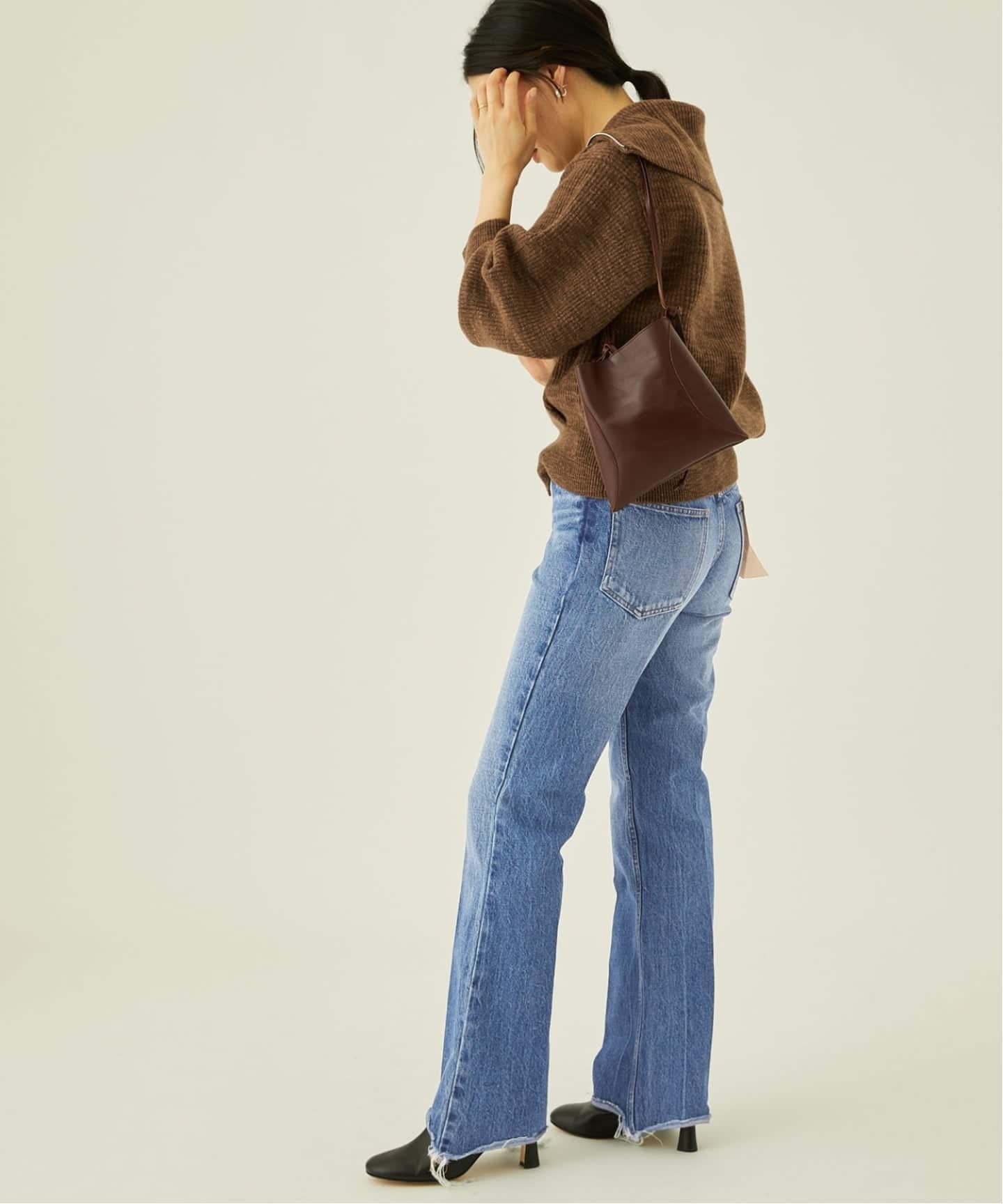 追加》【INSCRIRE /アンスクリア】002 Flare Denim：デニム（デニム