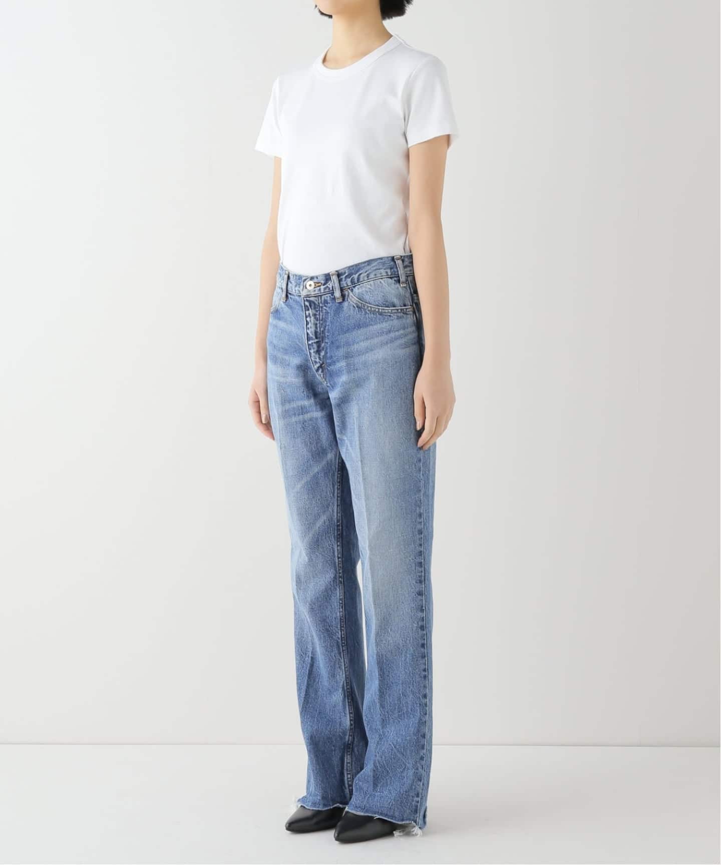 t*様 INSCRIRE（アンスクリア） FLARE DENIM 30 ダークブ 30%OFF】【INSCRIRE アンスクリア】Crash Flare BLUE USED