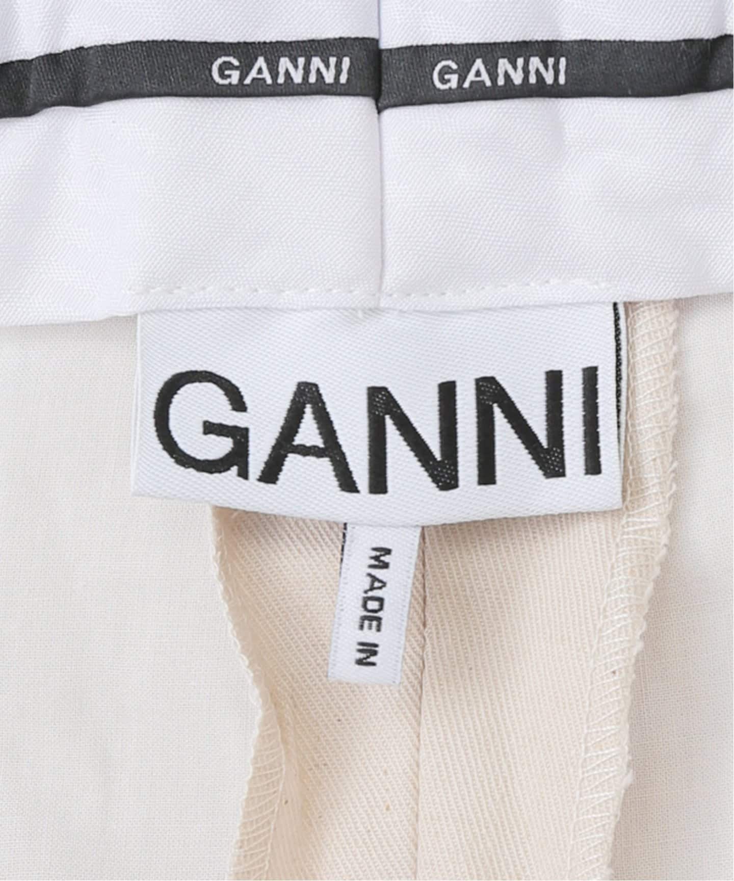 GANNI/ガニー】Cotton Melange Tailoring Wide Shor：ハーフ