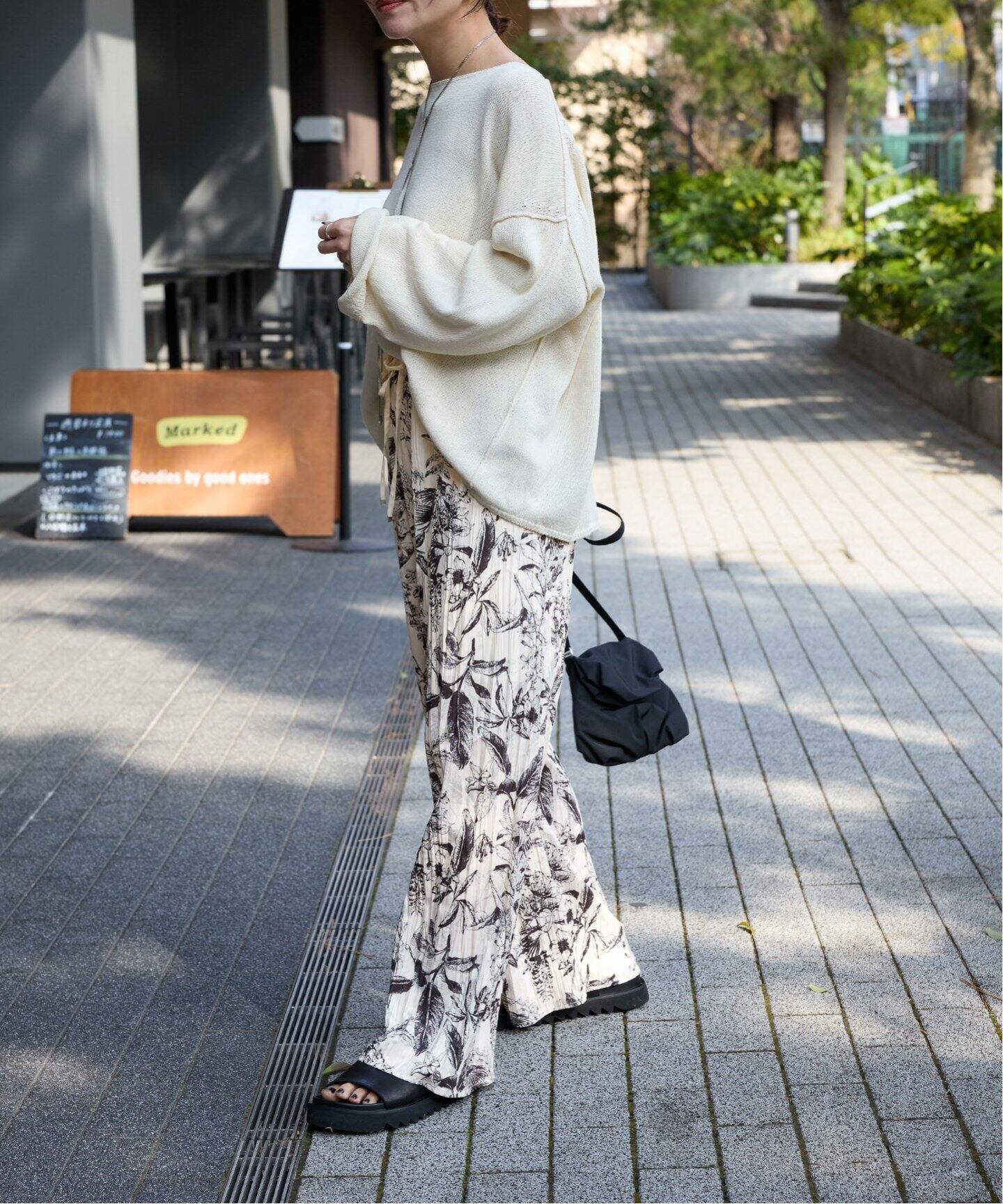 JOURNAL STANDARD パンツ リーフ柄プリーツパンツ レディース